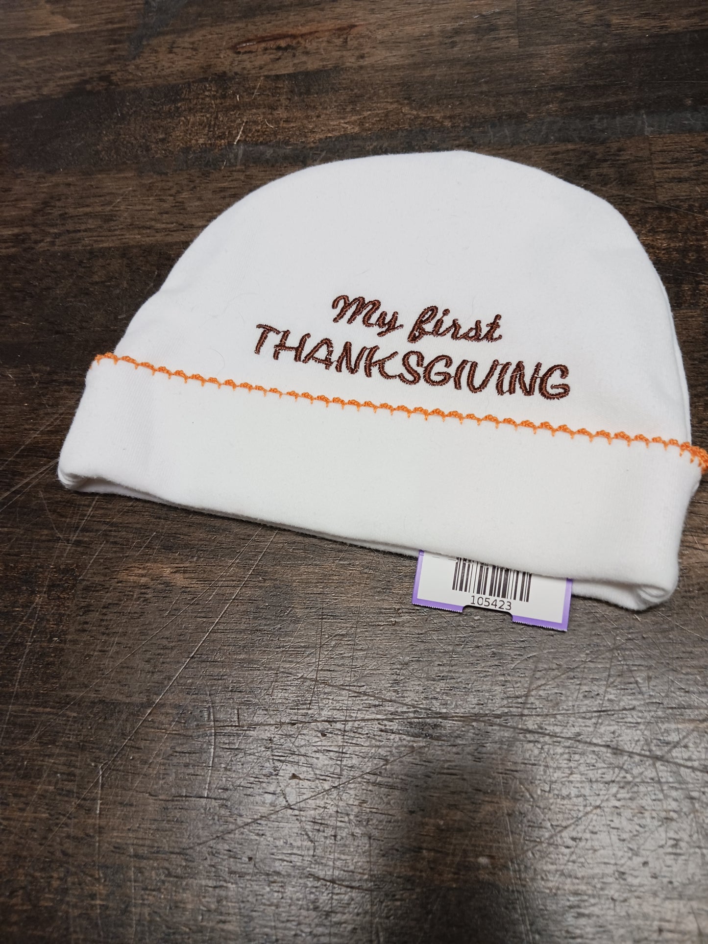 White My First Thanksgiving Hat, NB B