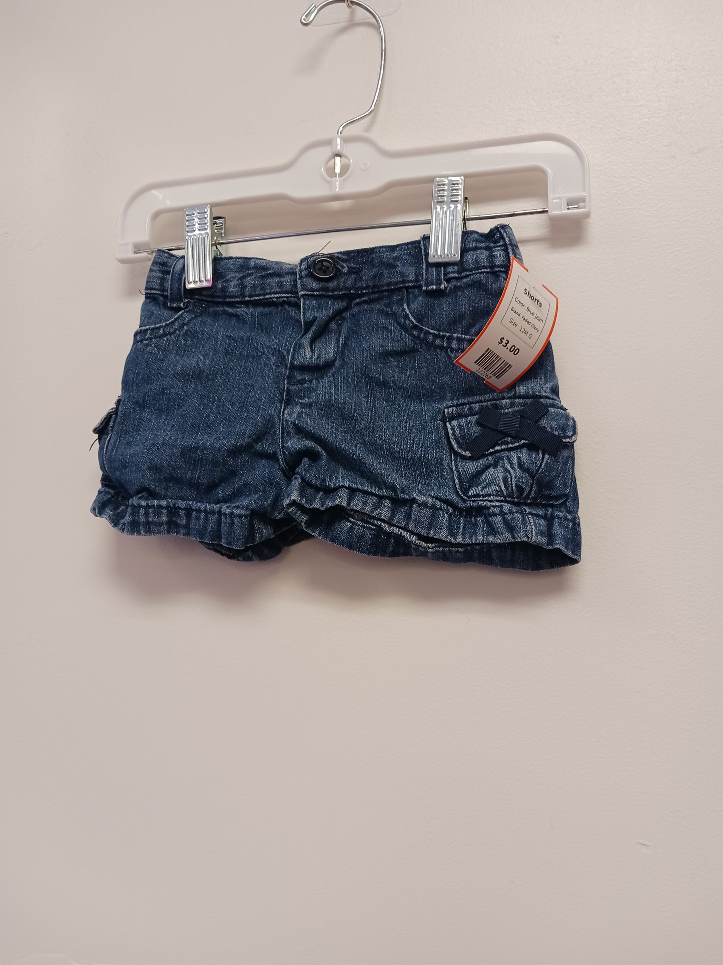 Blue Jean Faded Glory Shorts, 12M G