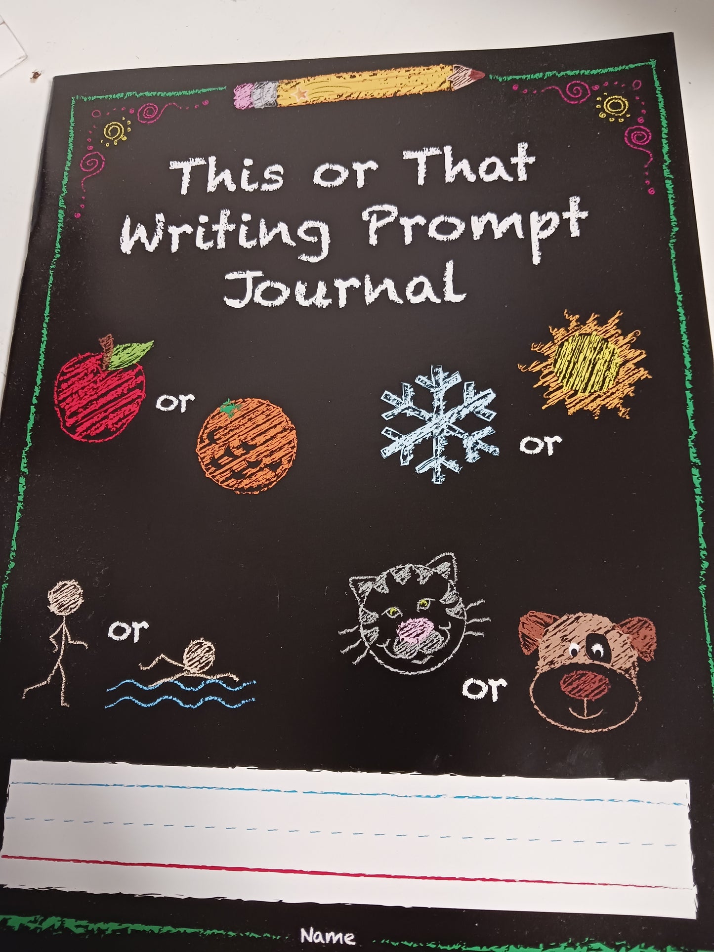 This or That writing prompt journal