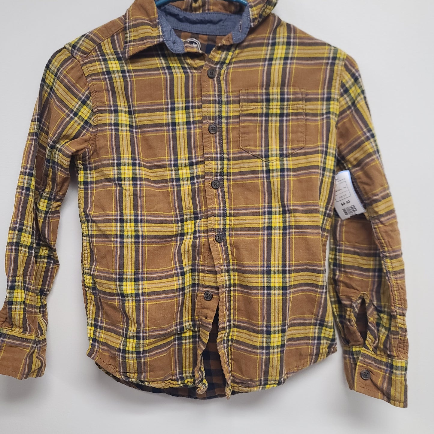 Yellow Plaid Wonder Nation Longsleeve Button Up, 8 B