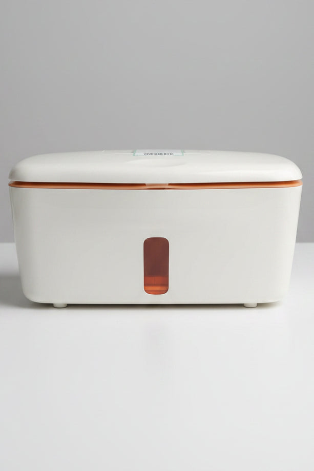 White/Orange OXO Tot Perfect Pull Wipes Dispenser