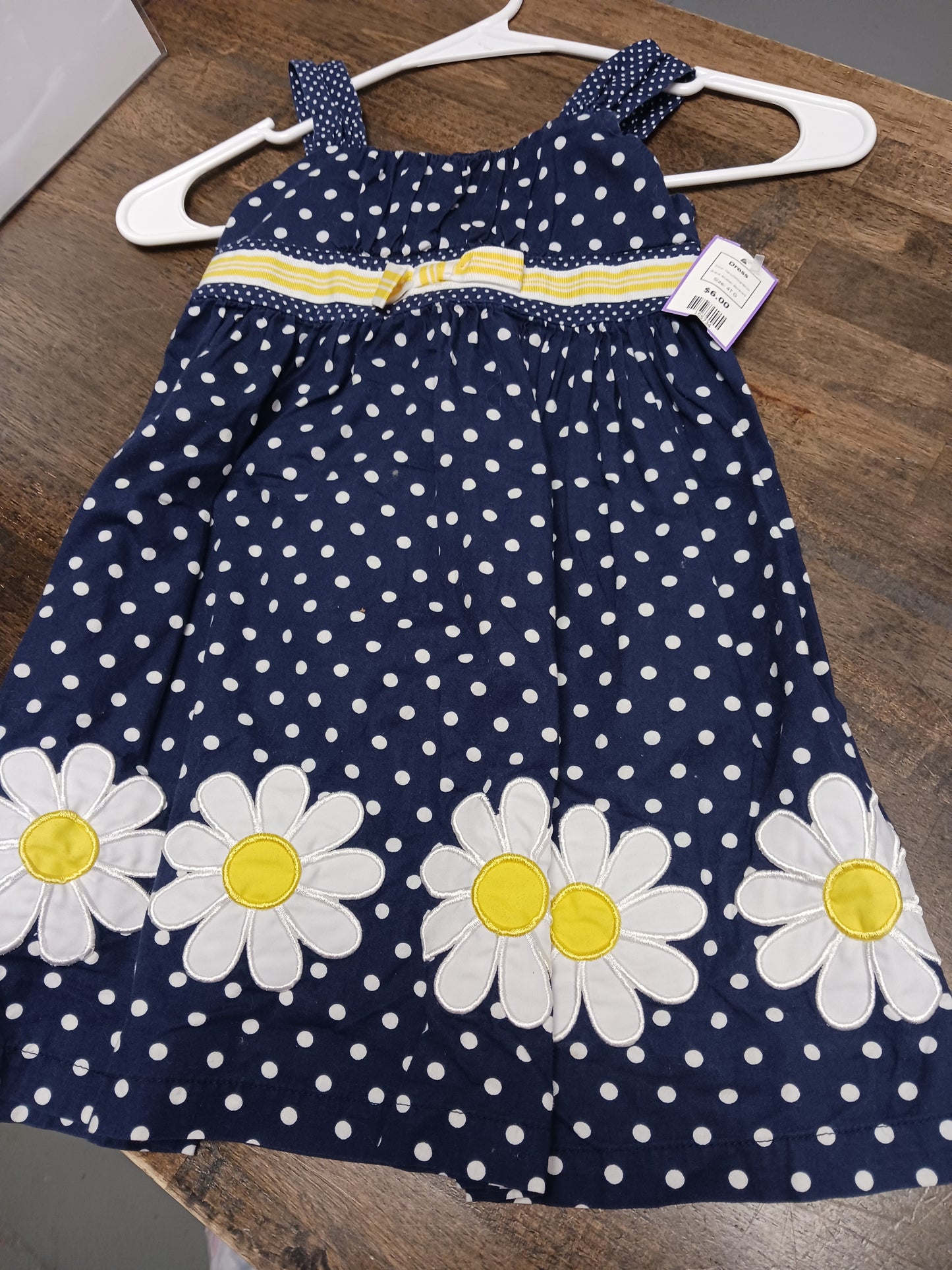 Navy/White/Yellow Blueberi Boulevard Dress, 4T G