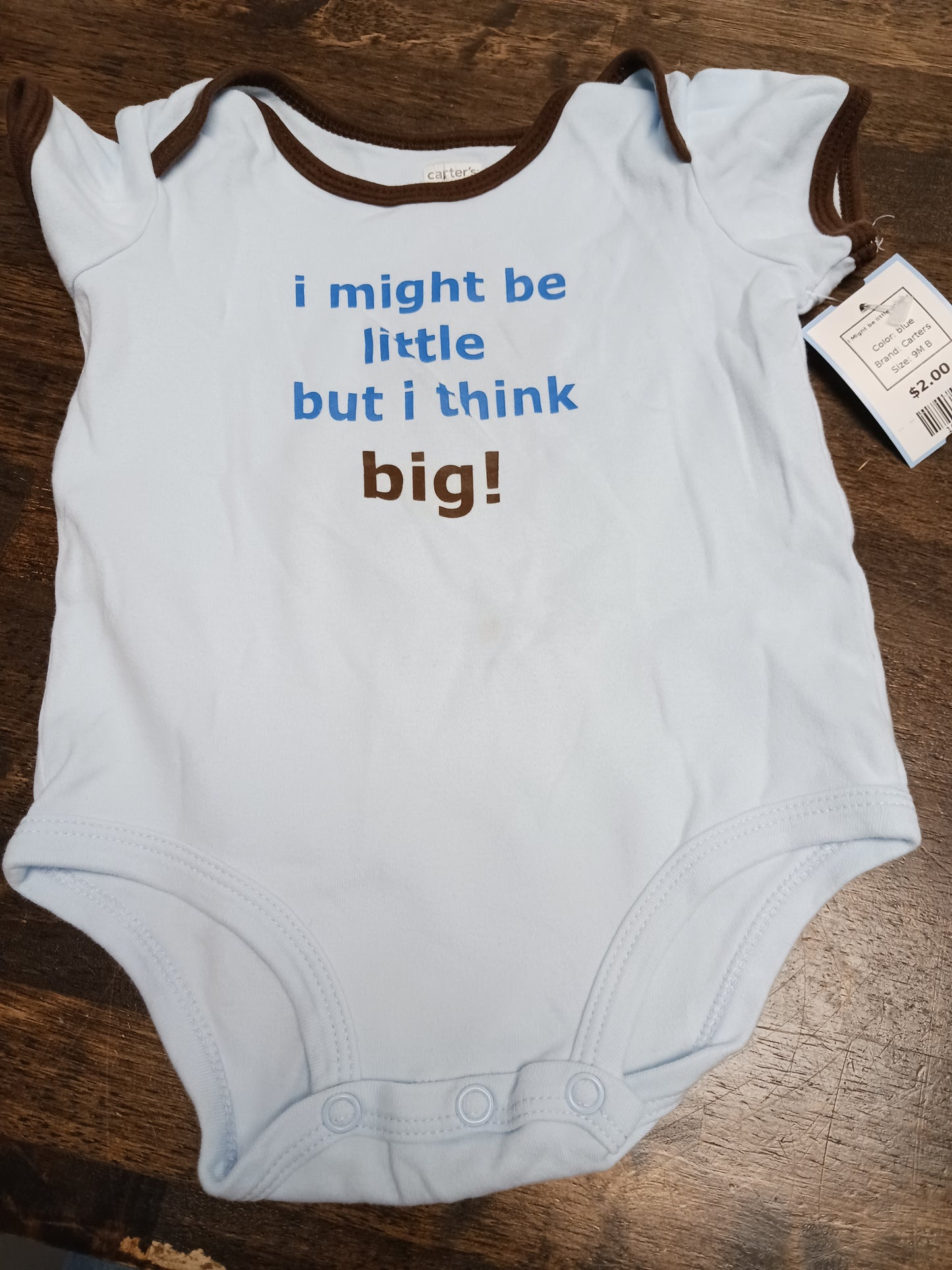 blue Carters I Might be little onesie, 9M B