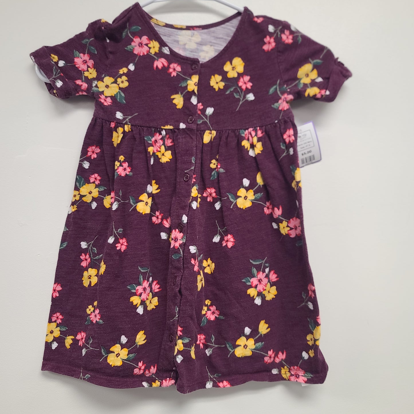 Burgandy Flower Old Navy Dress, 4T G
