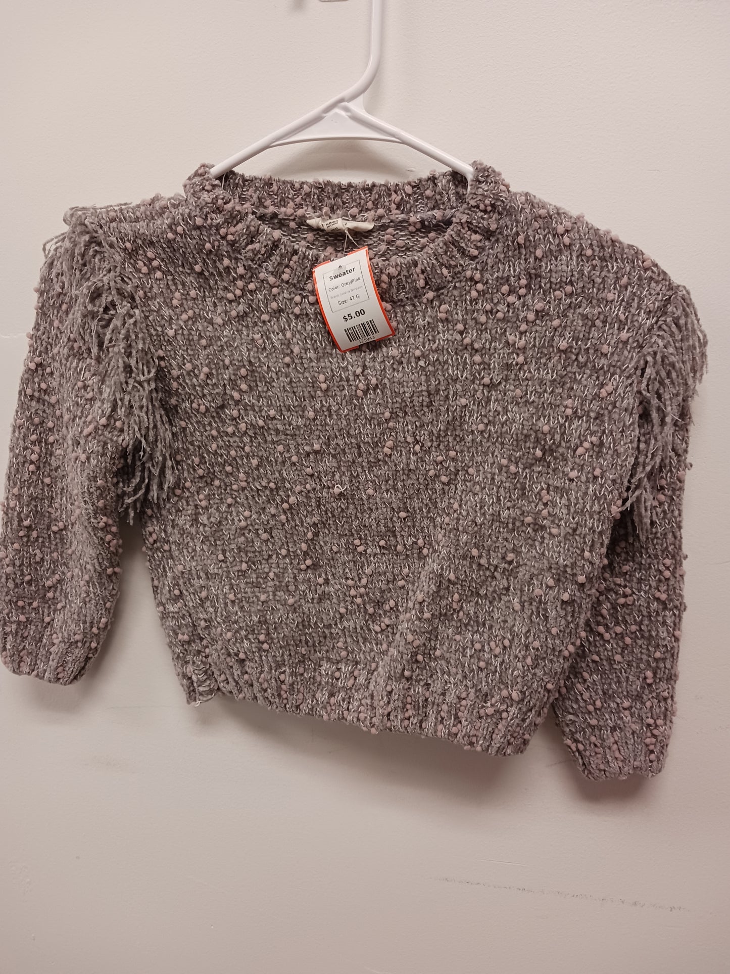 Grey/Pink Jessica Simpson Sweater, 4T G