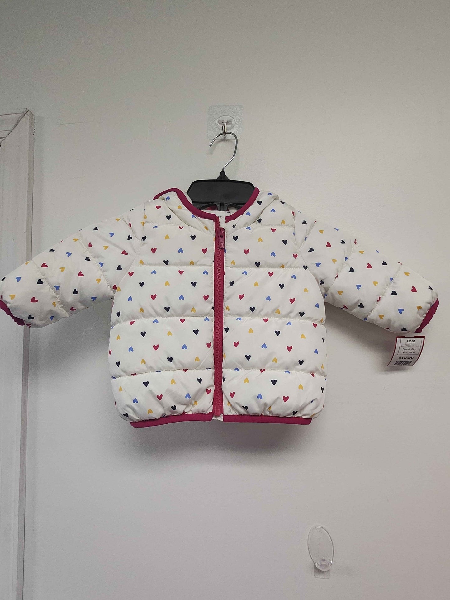 White/Colorful Hearts Gap Coat, 6M G