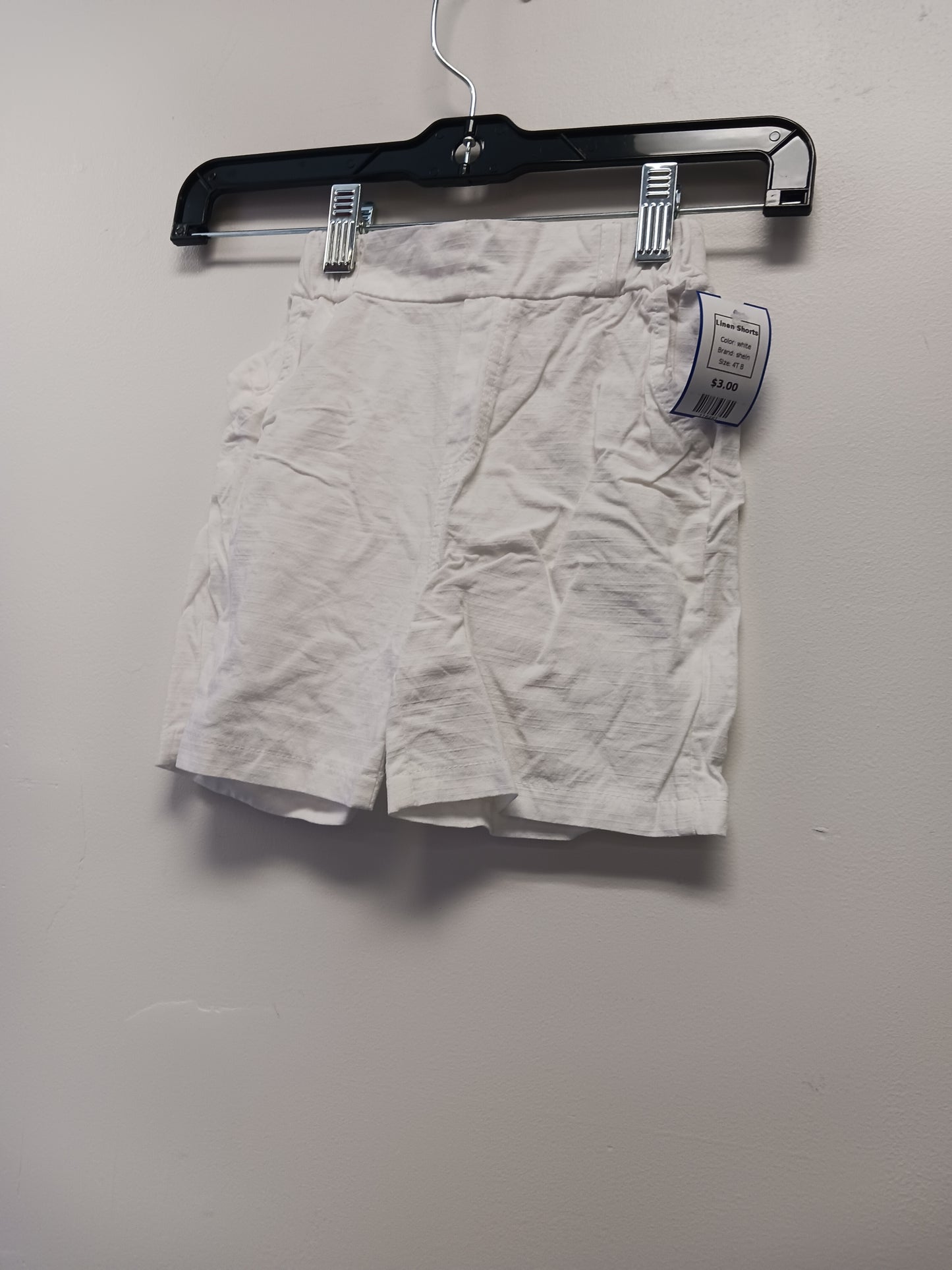white shein Linen Shorts, 4T B
