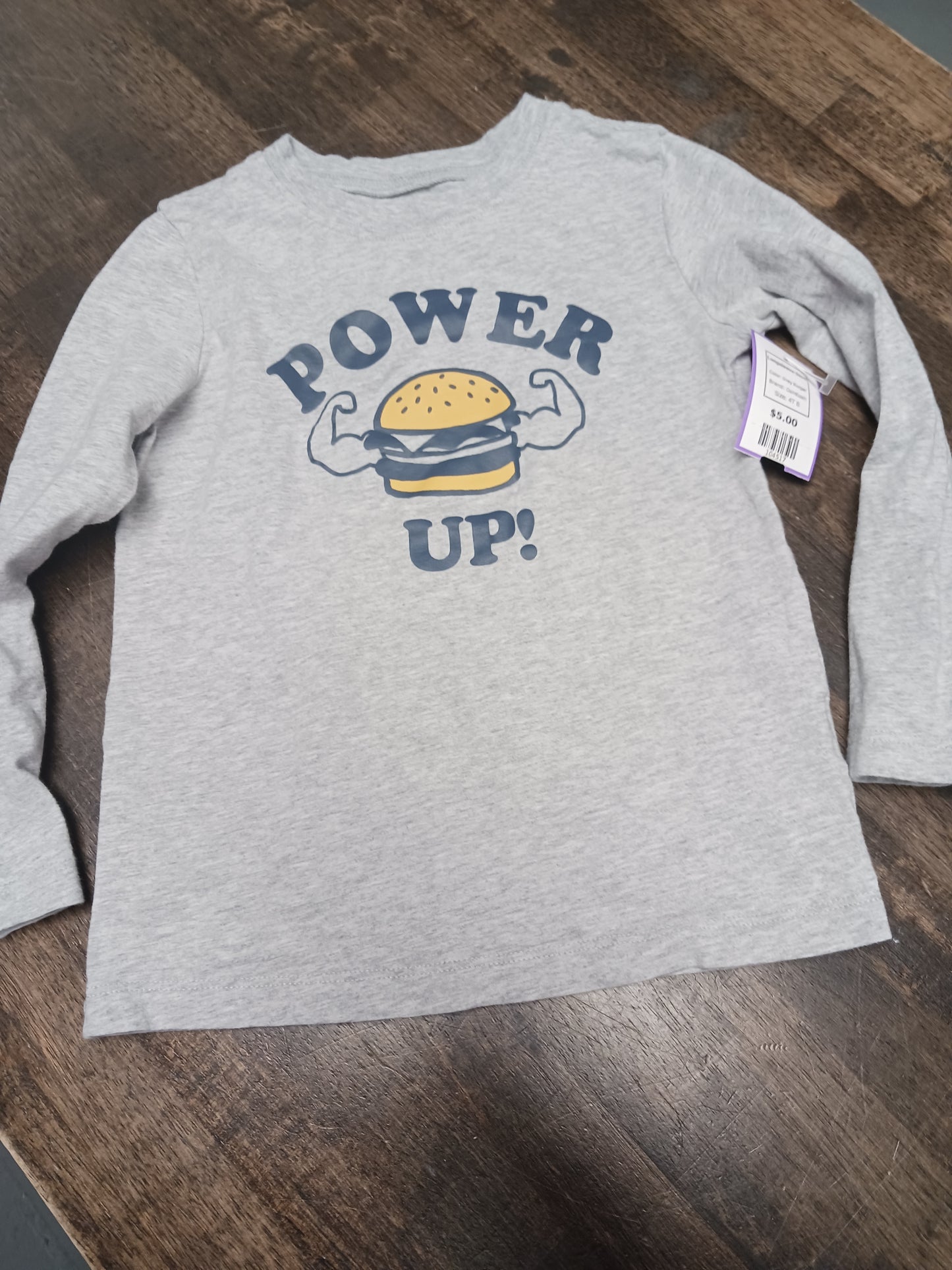 Grey Burger OshKosh Longsleeve Shirt, 4T B