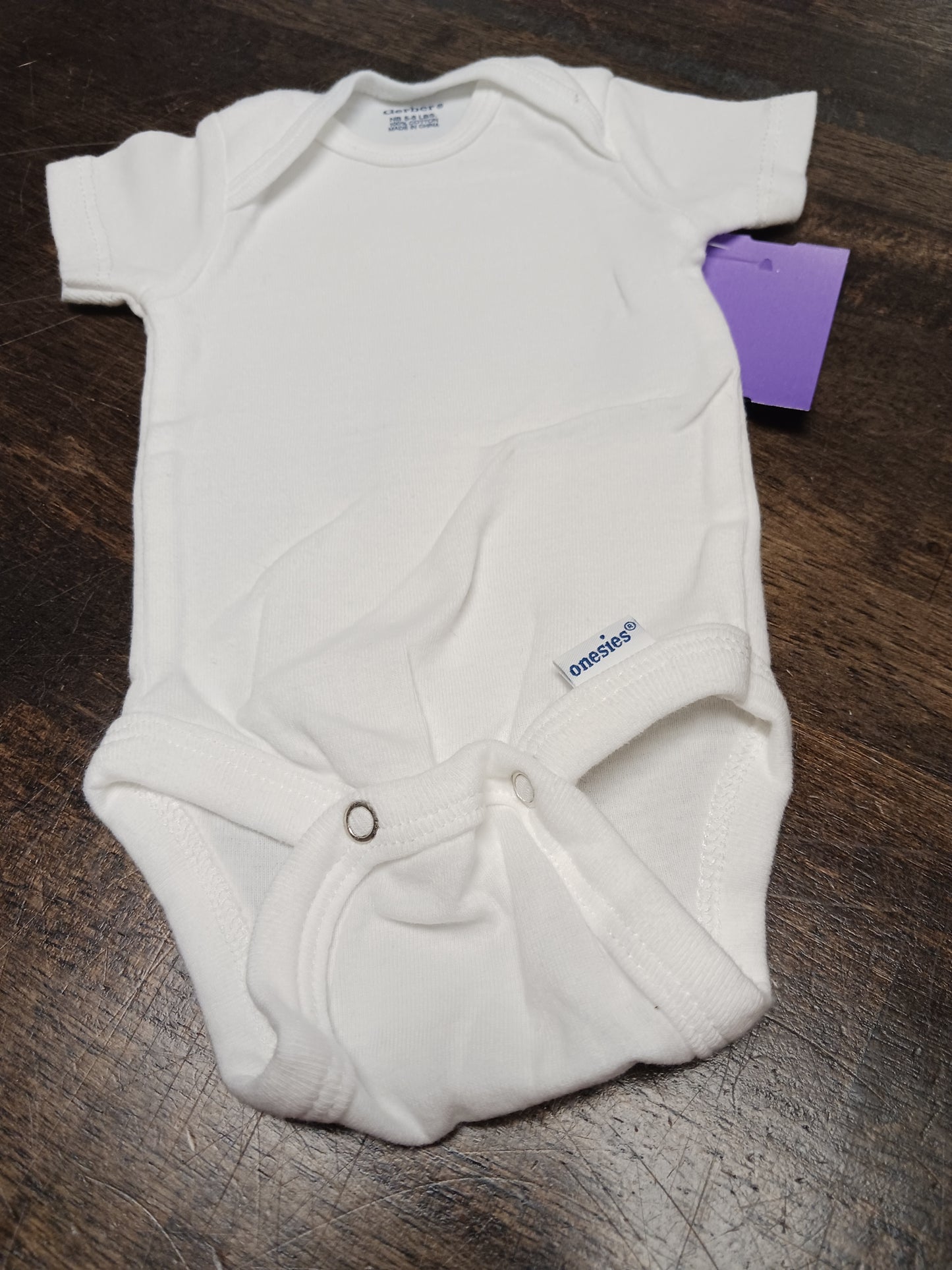 White Gerber Onesie, NB G