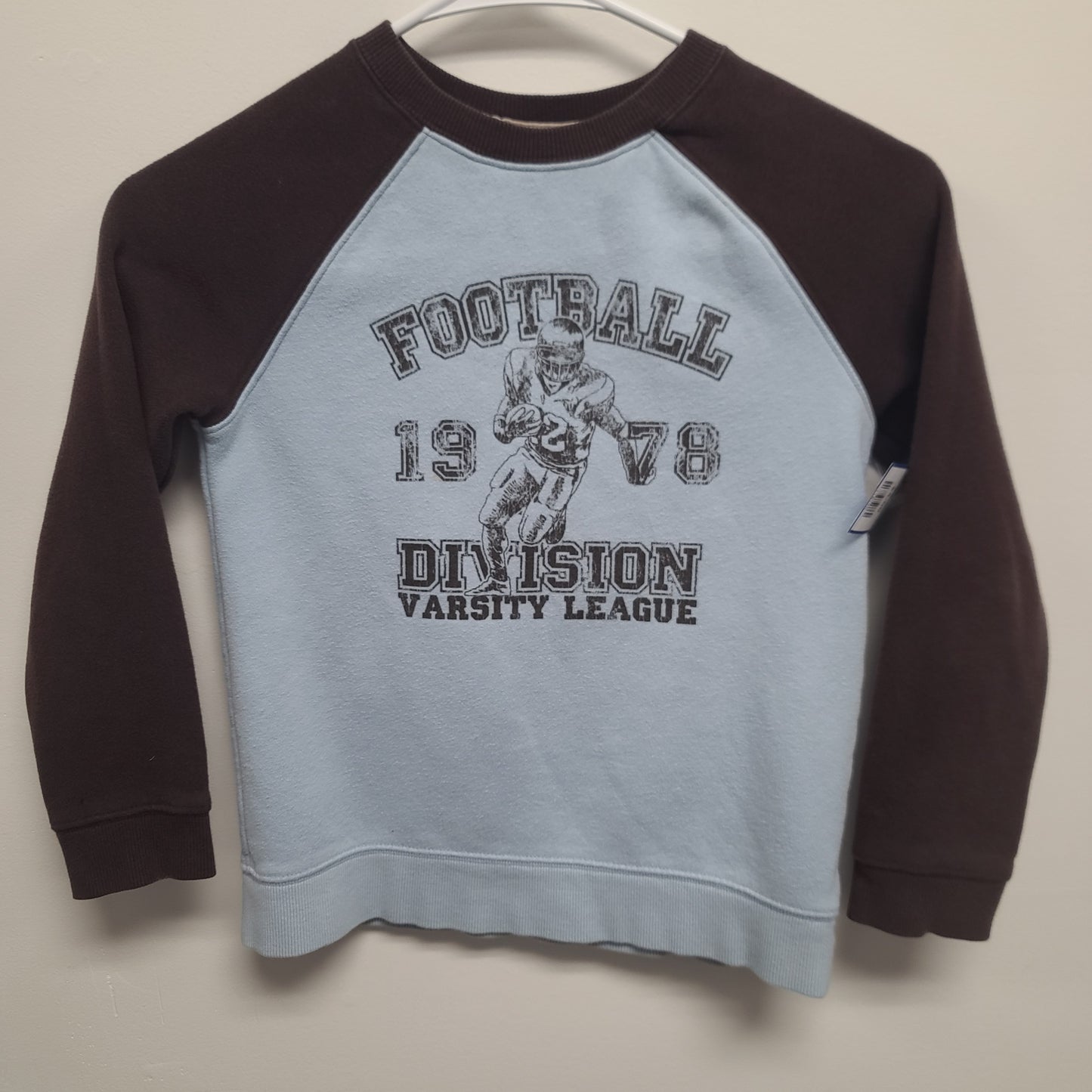 blue/brown Jumping Bean Football Sweatshirt, 7 B