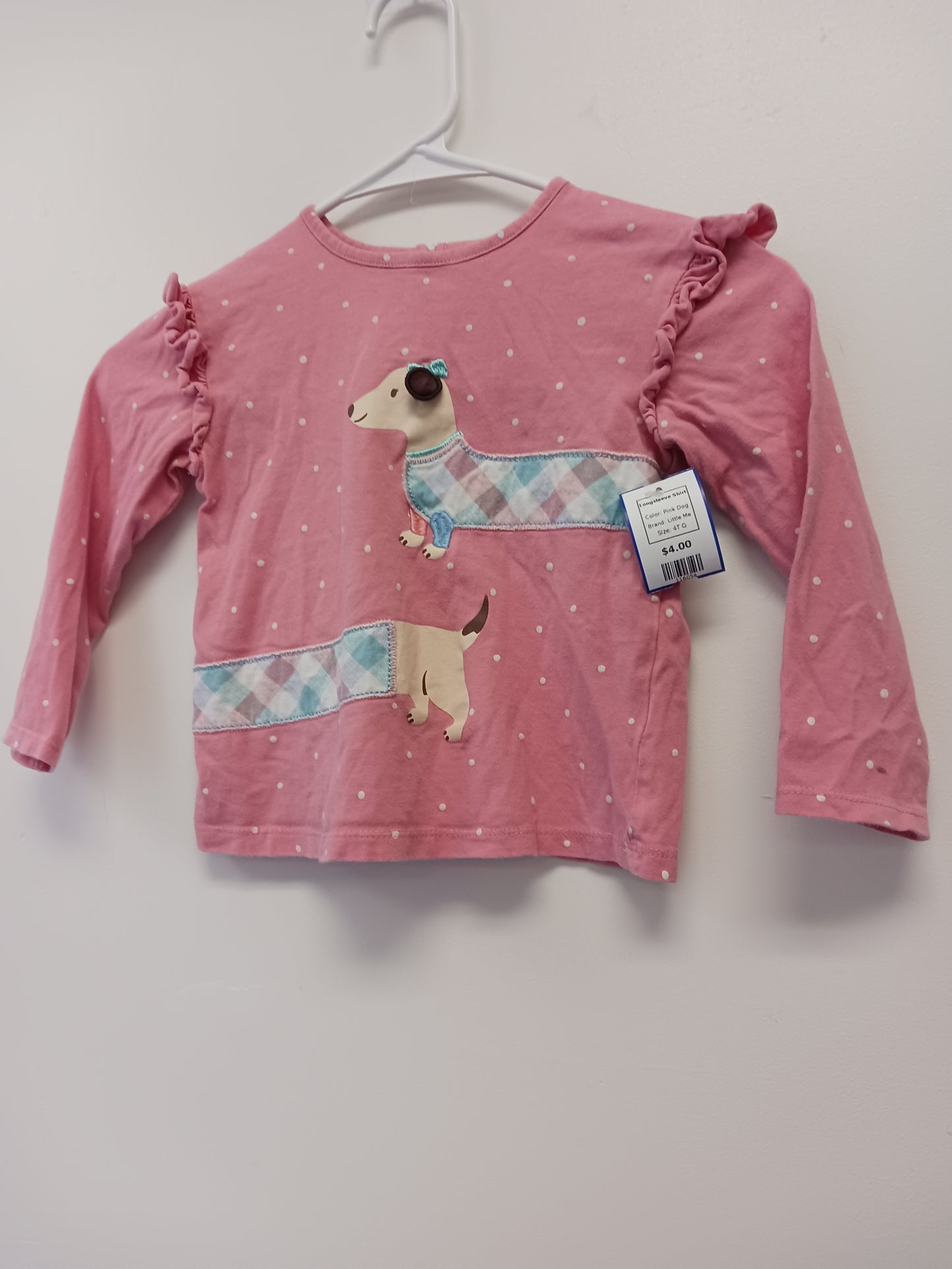Pink Dog Little Me Longsleeve Shirt, 4T G