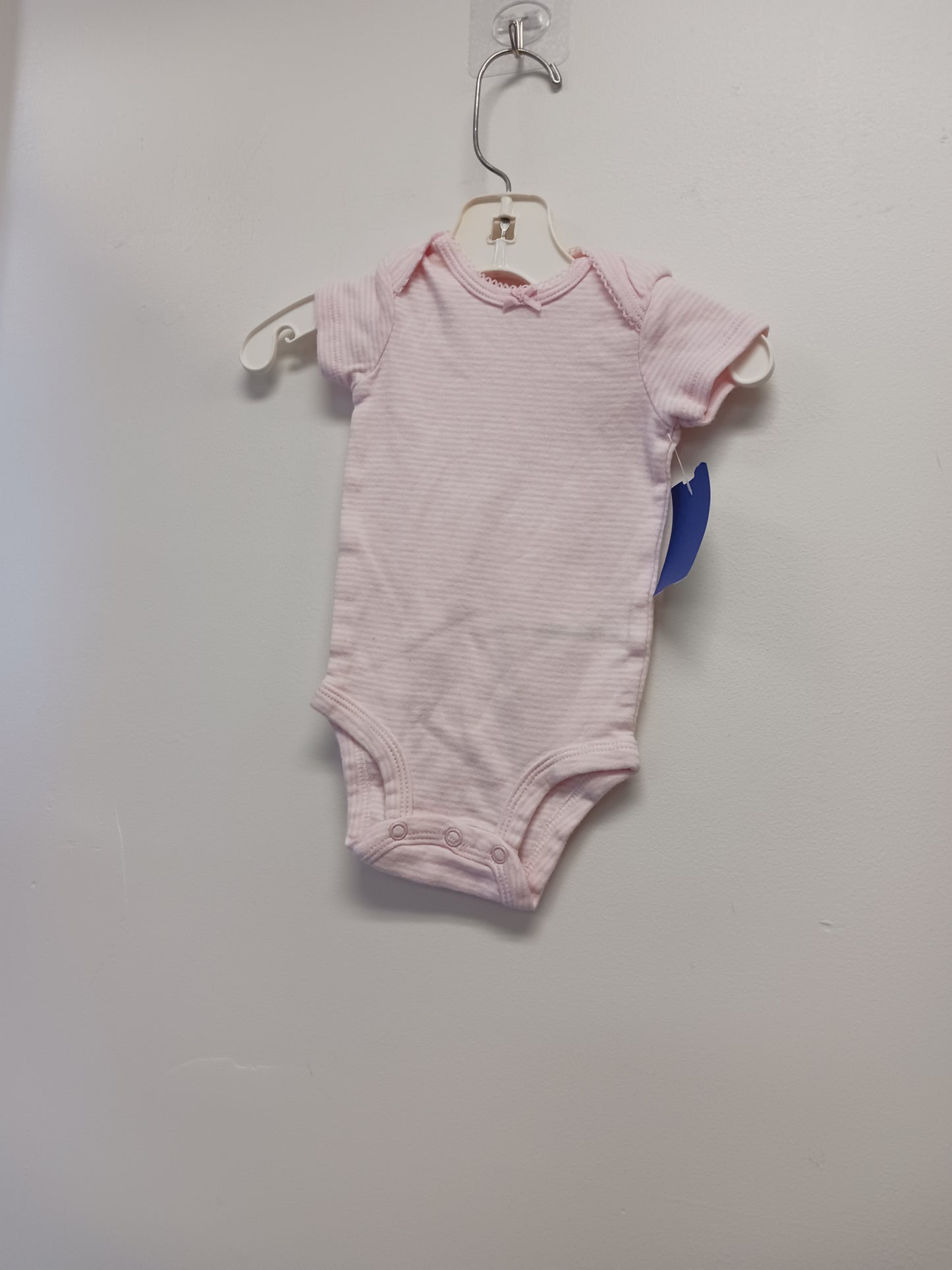 pink striped Carters Bow Onesie, 3M G