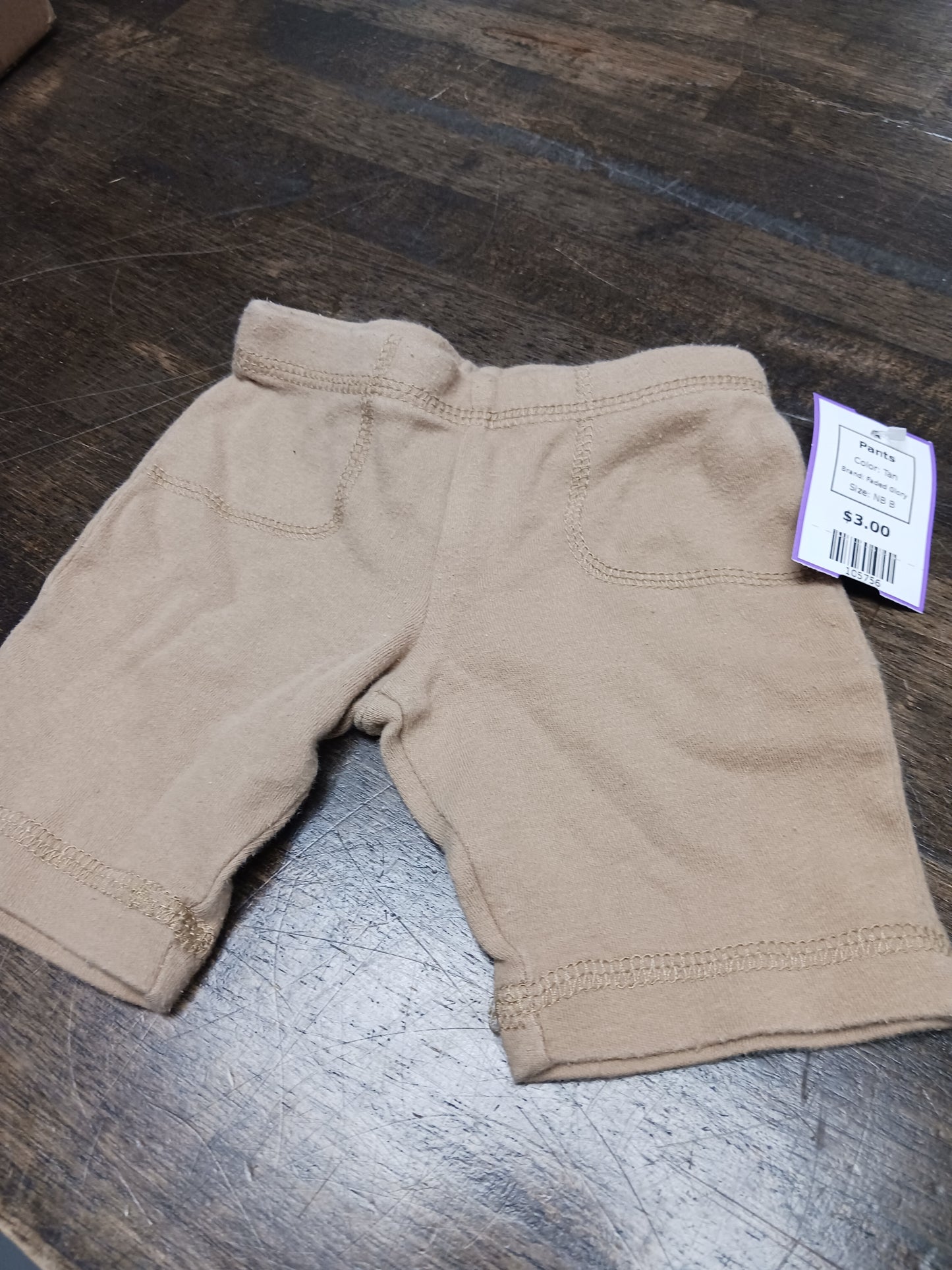 Tan Faded Glory Pants, NB B