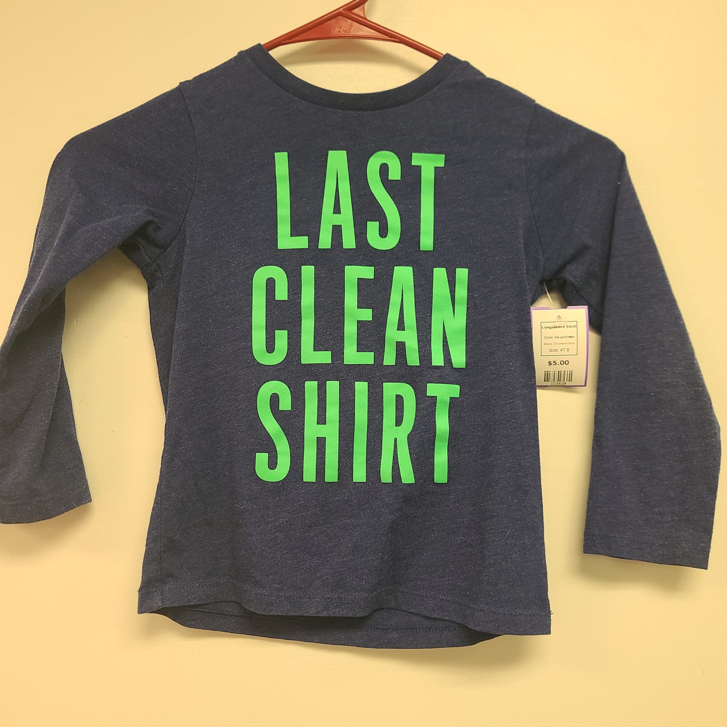 Navy/Green Childrens Place Longsleeve Shirt, 4T B