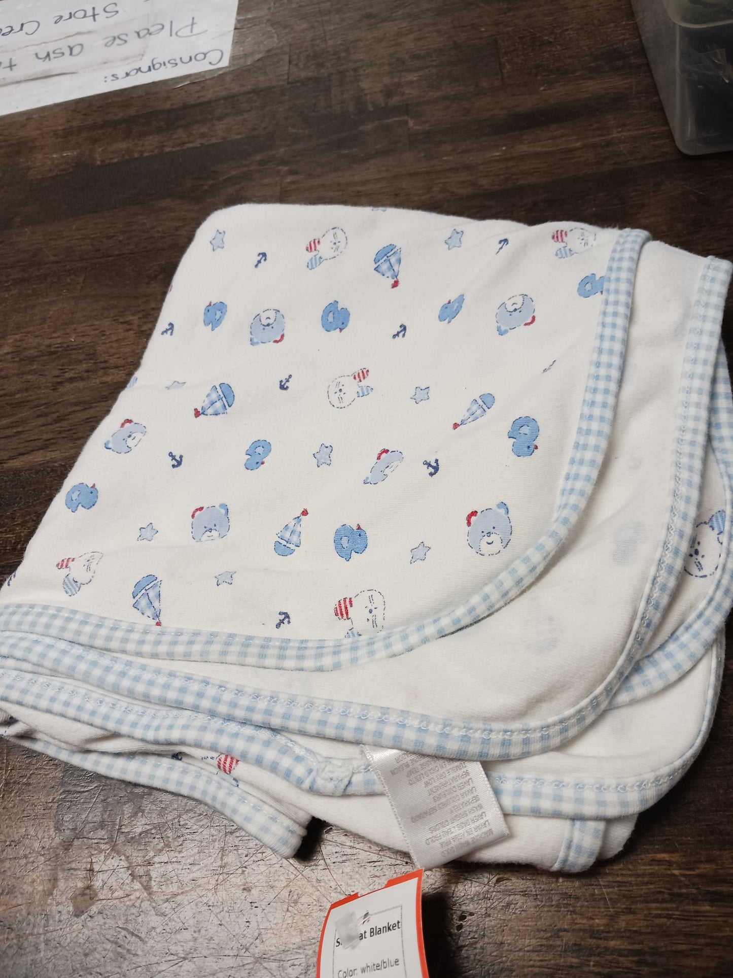 white/blue Sailboat Blanket