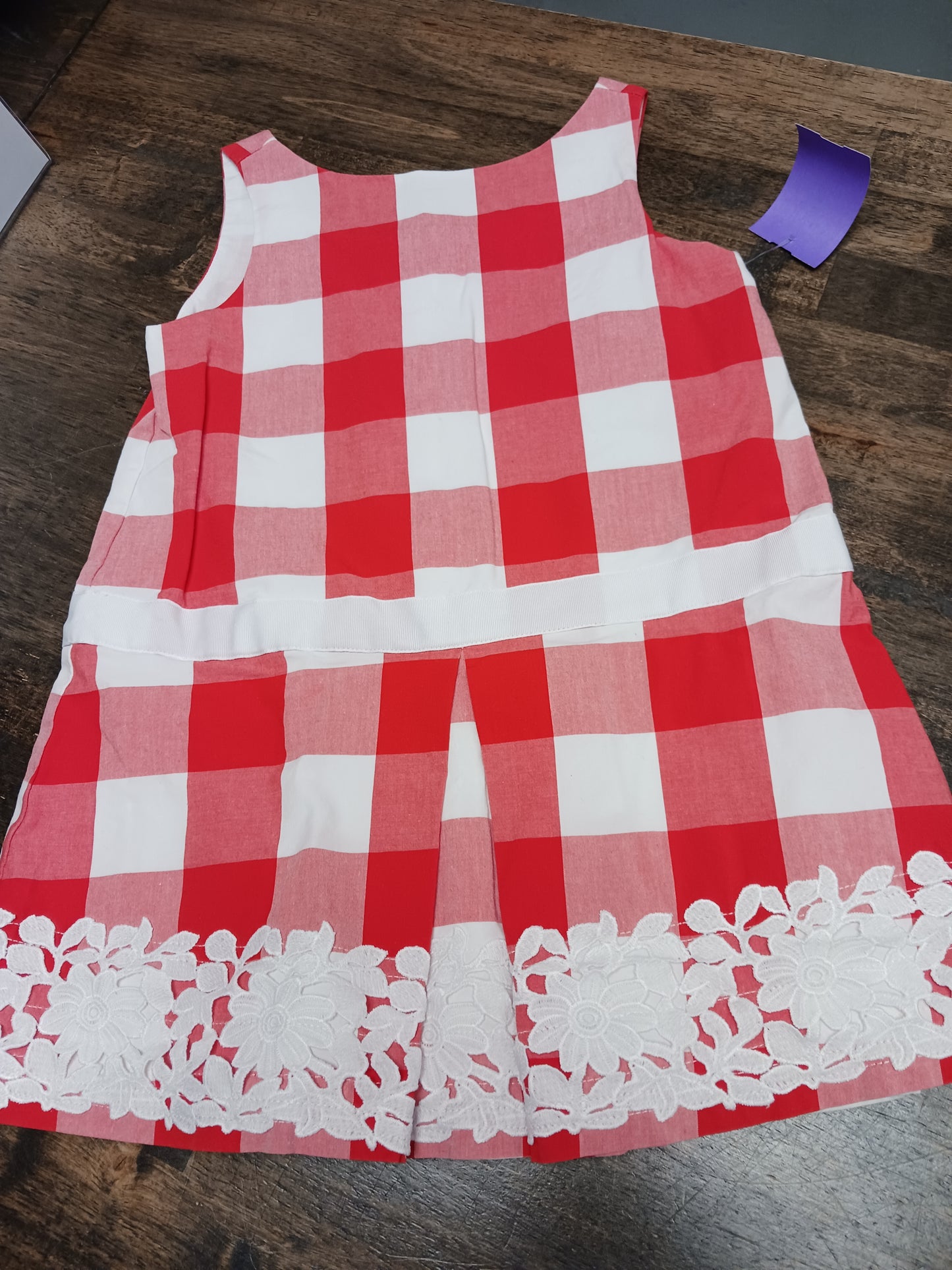 red/white Janie & Jack Checked Dress, 2T G