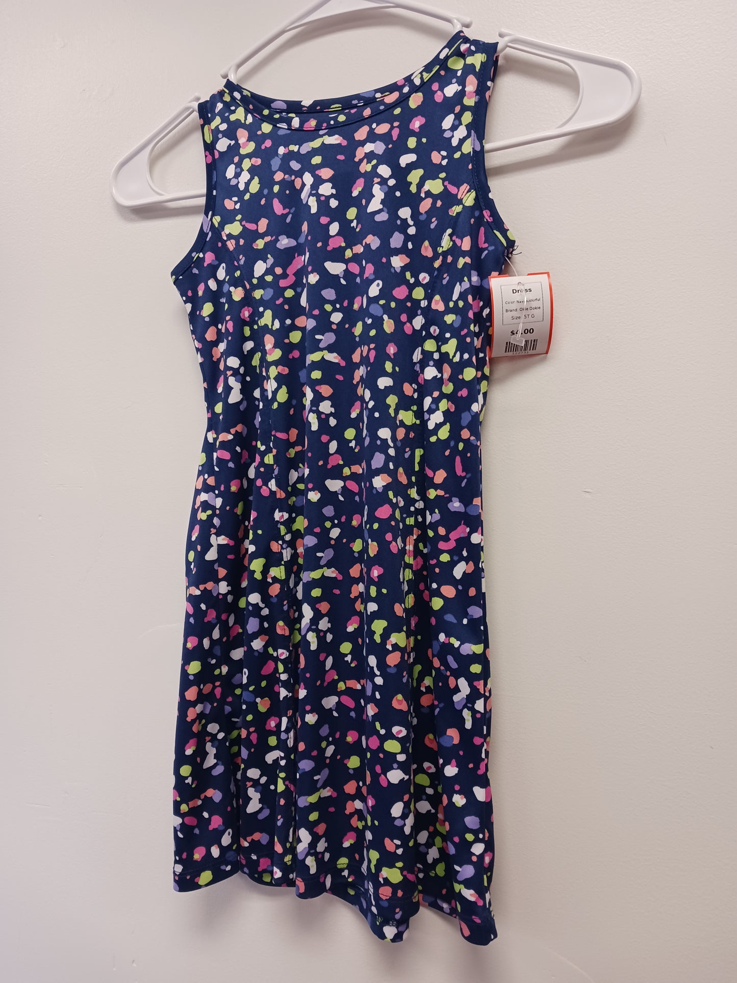 Navy/Colorful Okie Dokie Dress, 5T G