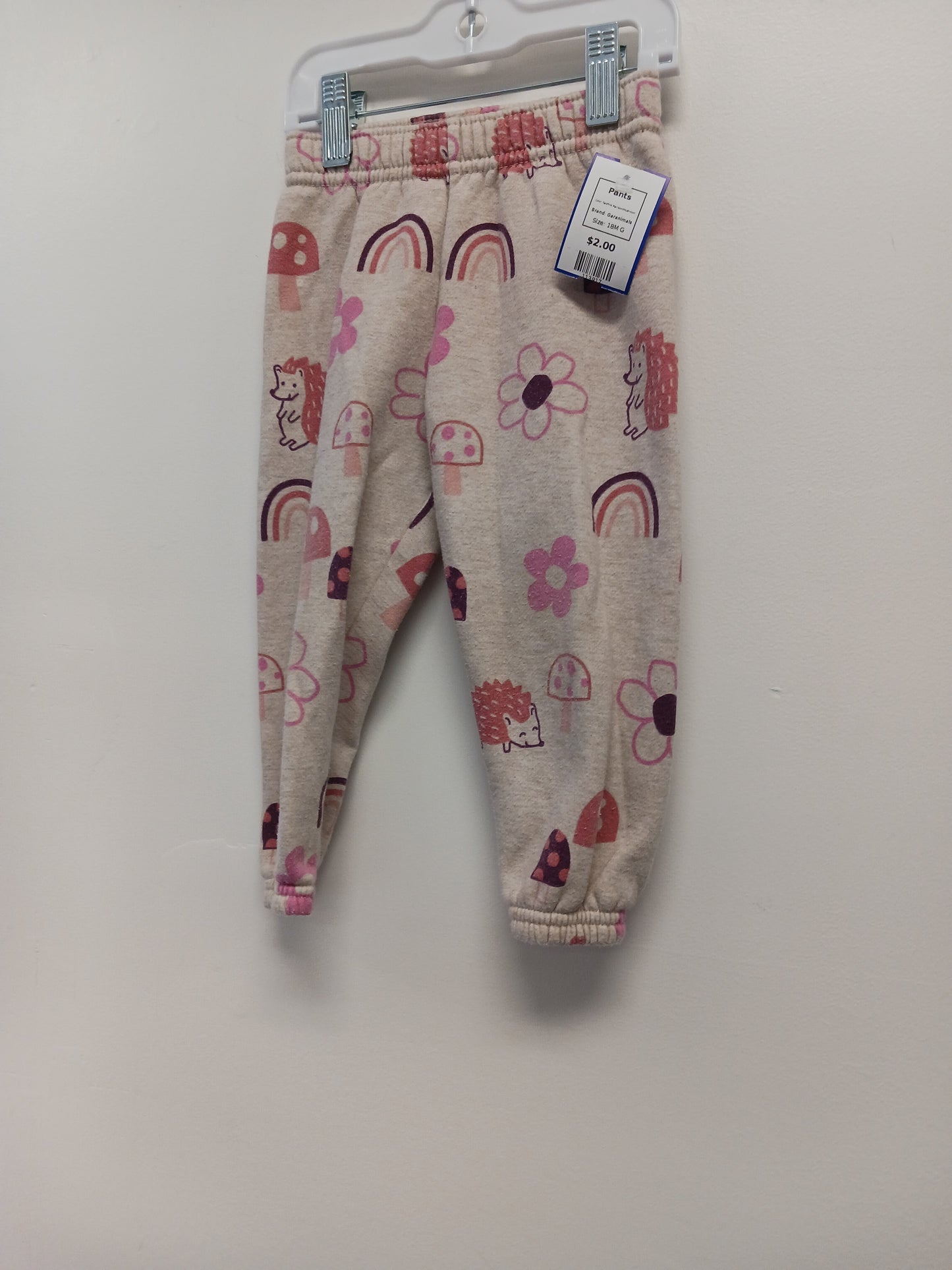 Tan/Pink Rainbow/Mushroom Garanimals Pants, 18M G