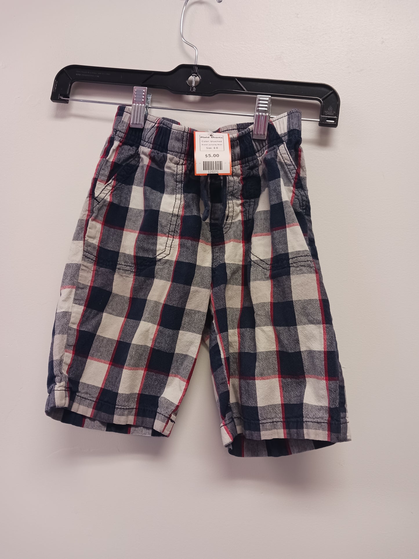 blue/red Jumping Bean Plaid Shorts, 6 B