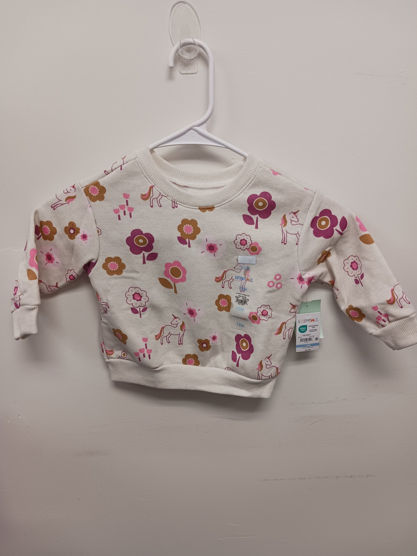 beige/pink Garanimals Unicorn Sweatshirt, 12M G