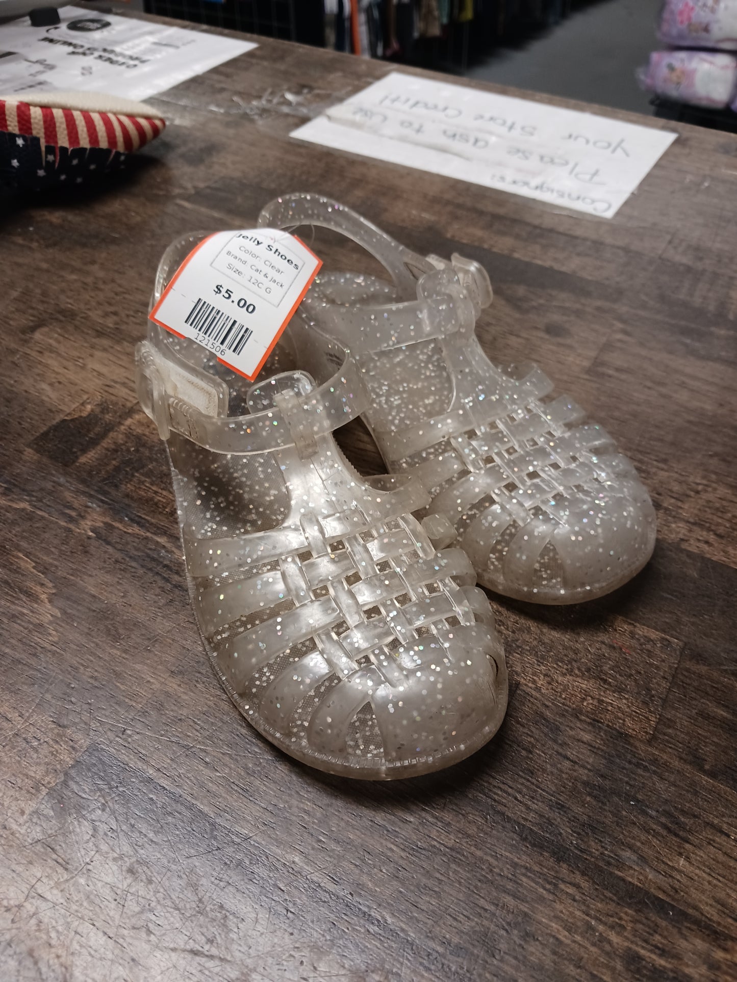 Clear Cat & Jack Jelly Shoes, 12C G
