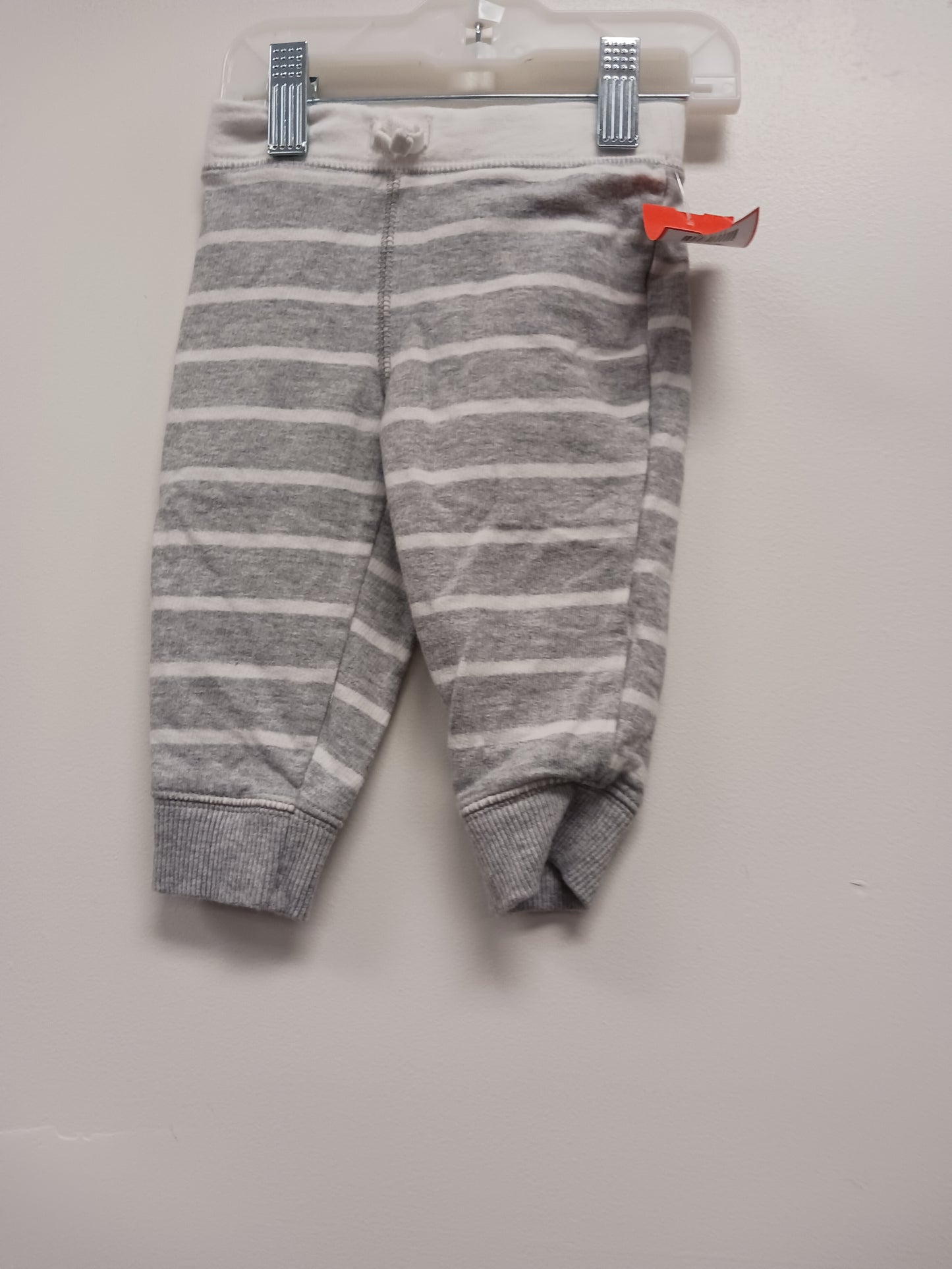 Grey/White Striped Carters Pants, 6M B