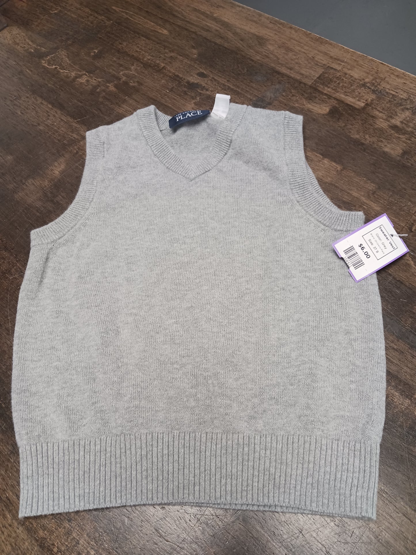 Grey Childrens Place Sweater Vest, 3T B