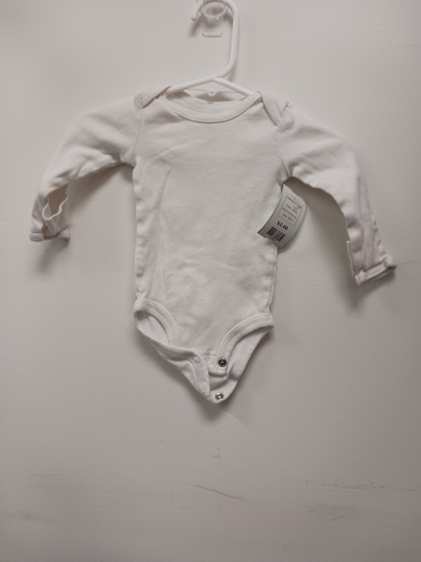 white just one you Long Sleeve Onesie, NB B