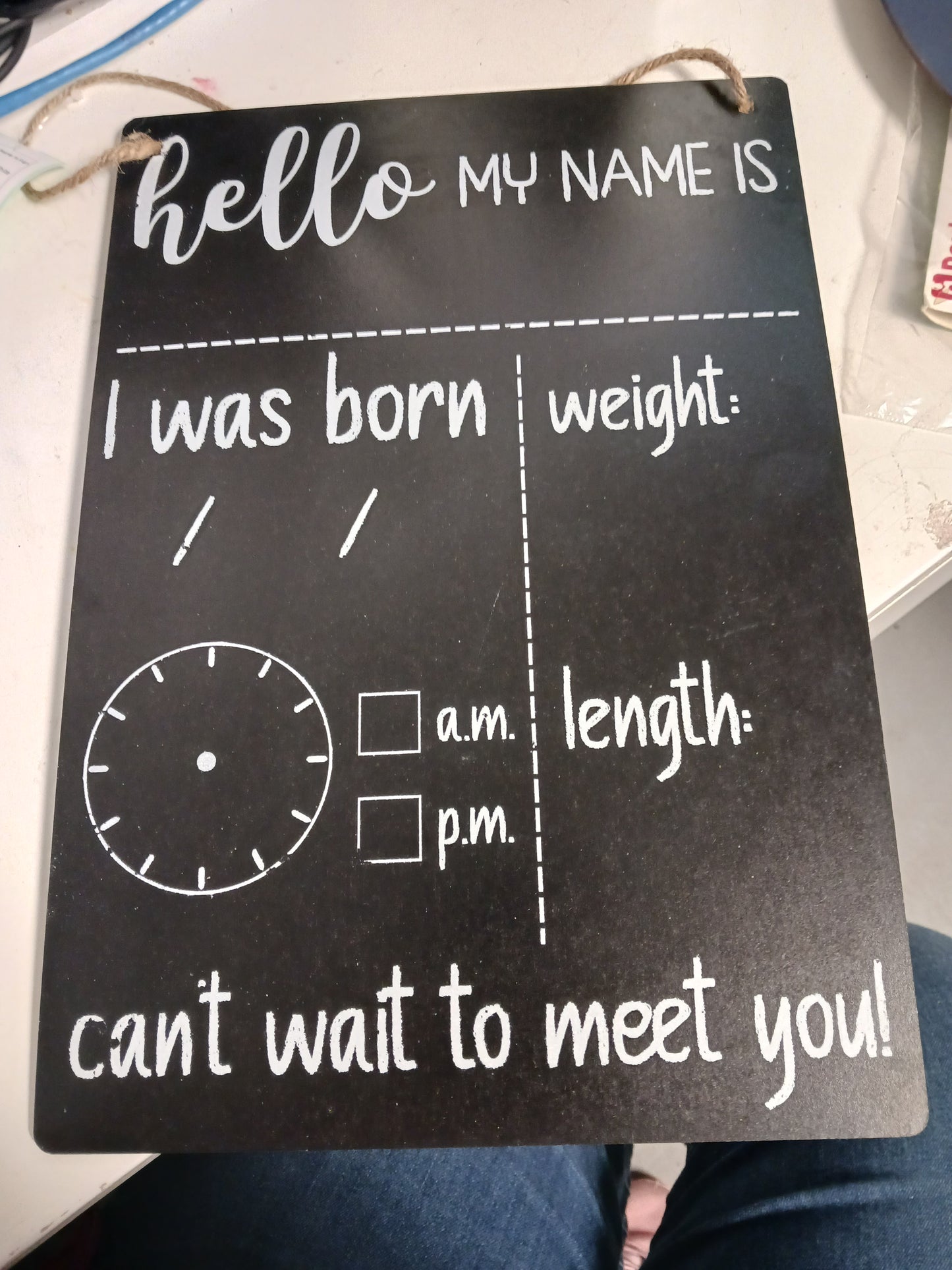 Black/White Hello My Name Is Sign