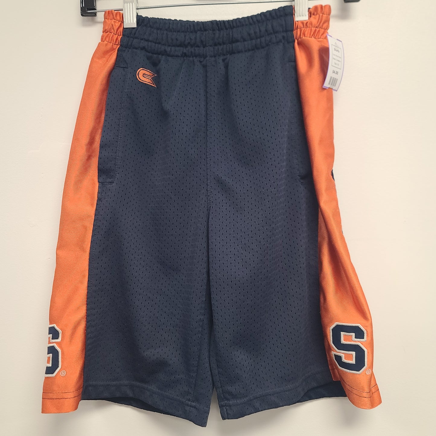 Navy/Orange Colosseum Shorts, 8 B