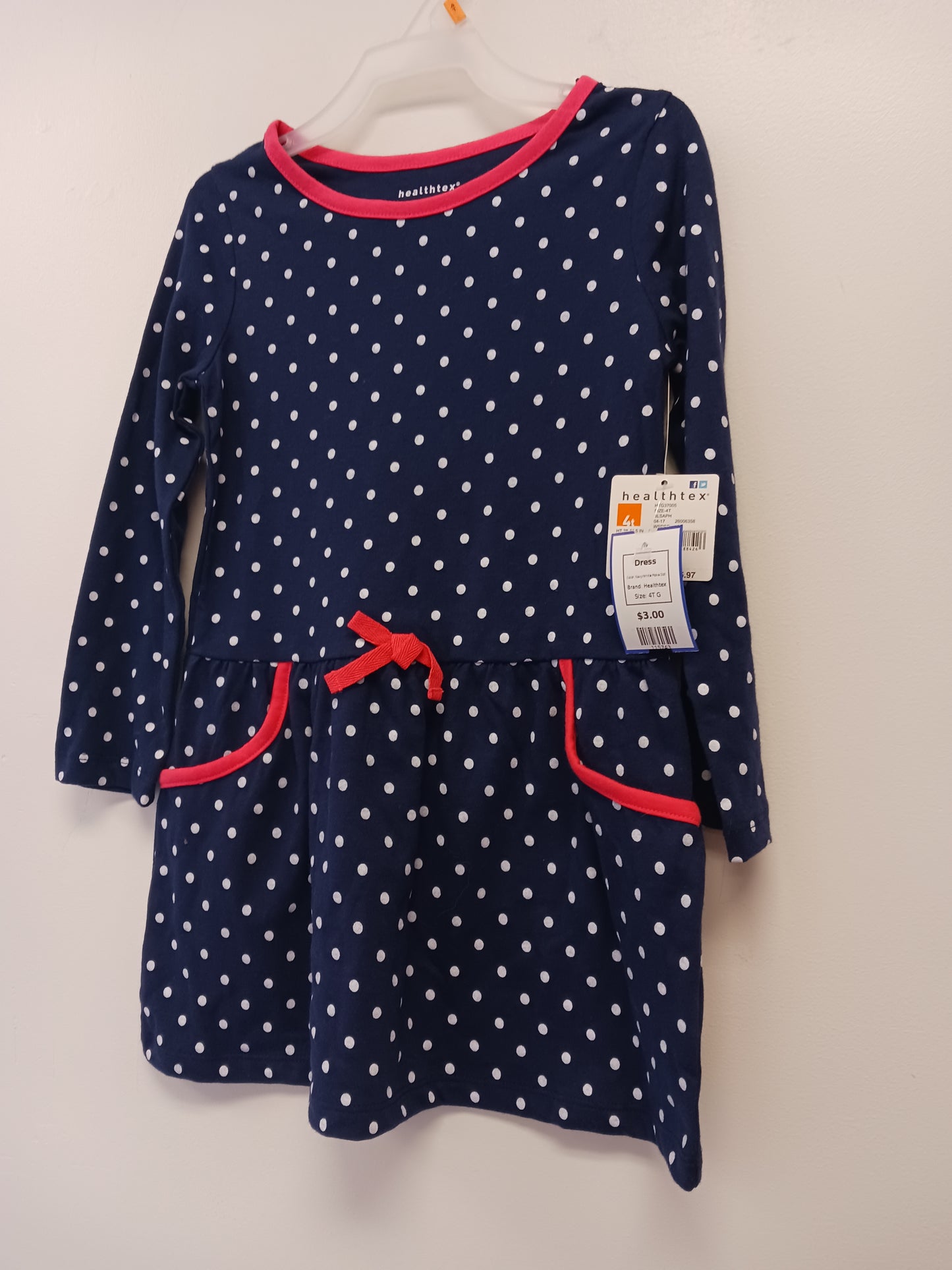 Navy/White Polka Dot Healthtex Dress, 4T G