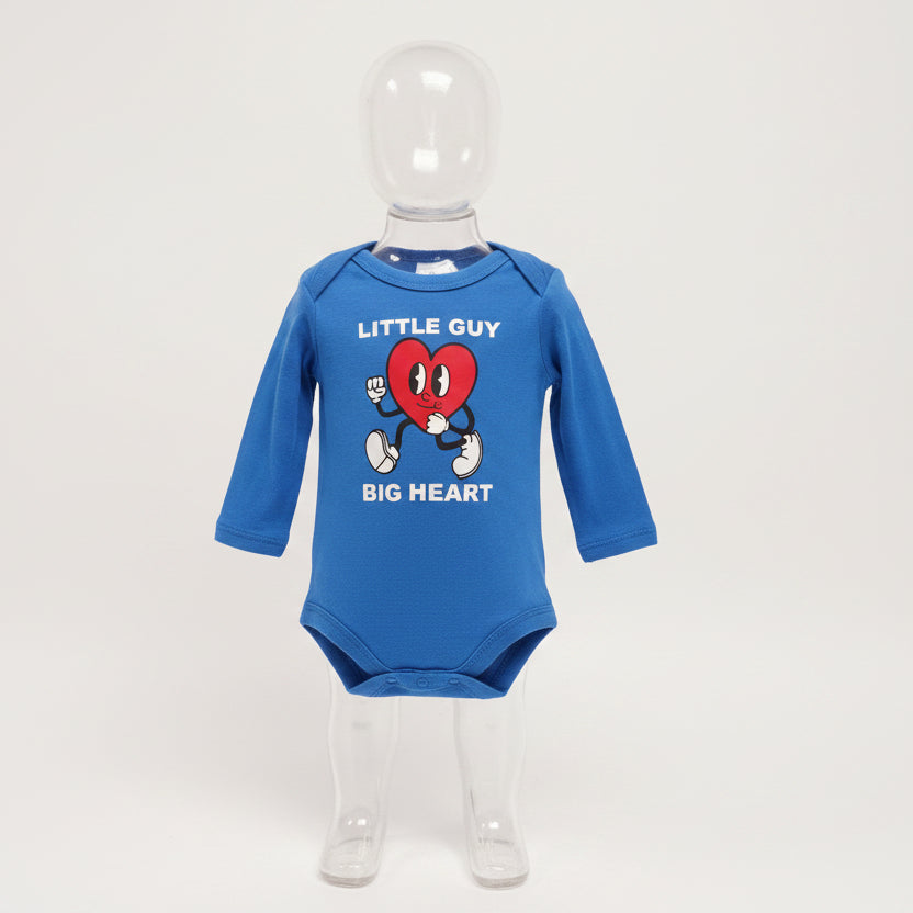 Blue Little Guy Big Heart Okie Dokie Longsleeve Onesie, 3M B