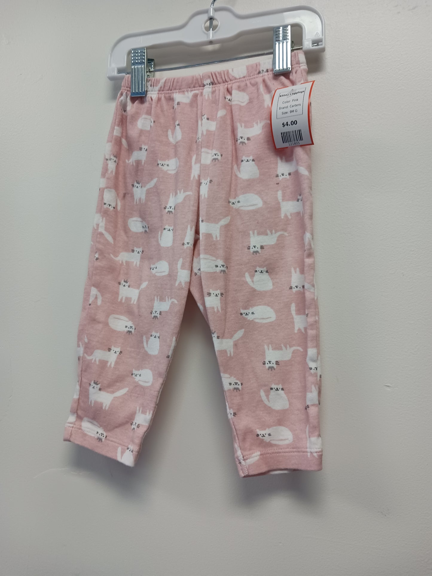 Pink Carters Kitten Leggings, 9M G