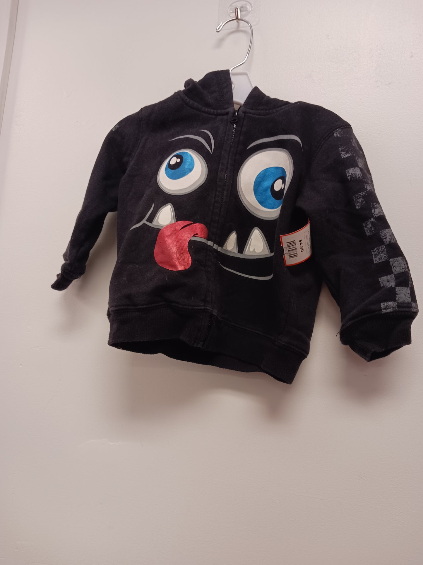 Black Wonder Kids Monster Face Jacket, 18M B