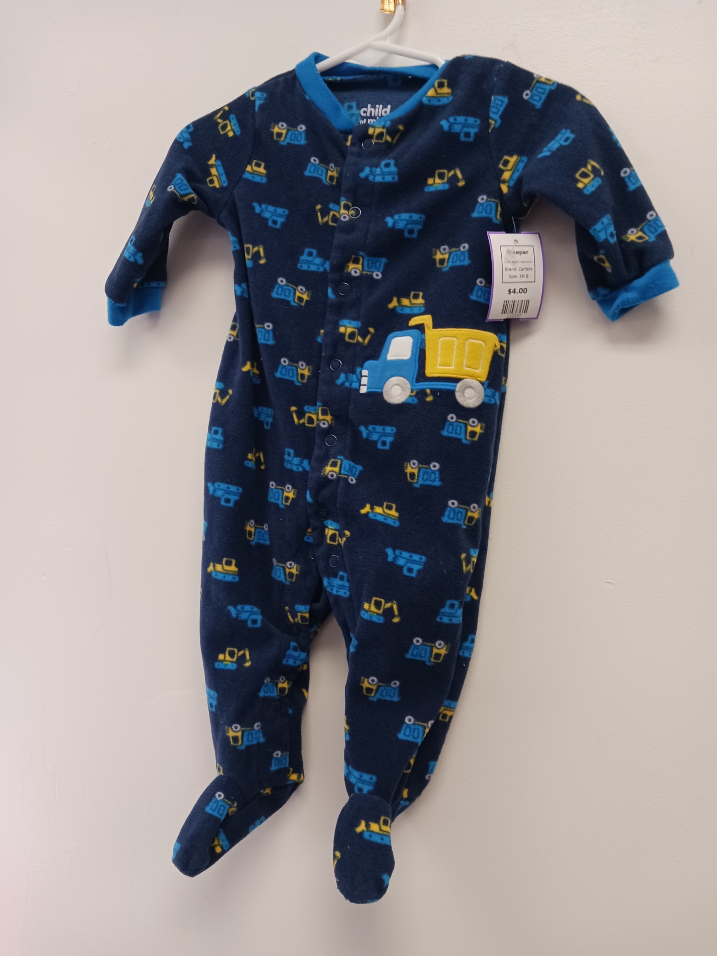 Blue Construction Carters Sleeper, 3M B