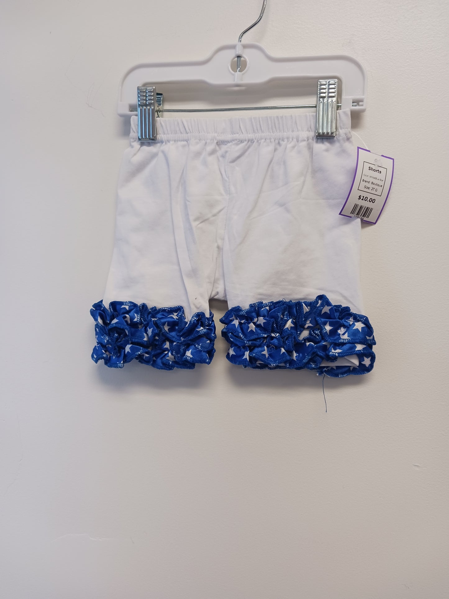 White/Blue Star Boutique Shorts, 2T G
