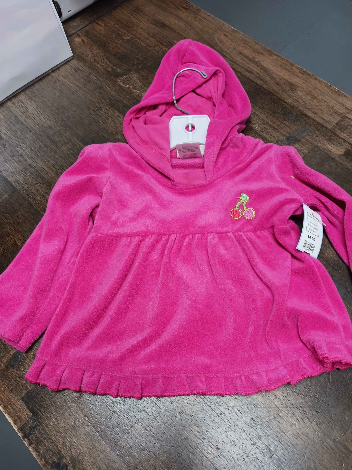 pink Carters Long Sleeve Hooded Shirt, 2T G
