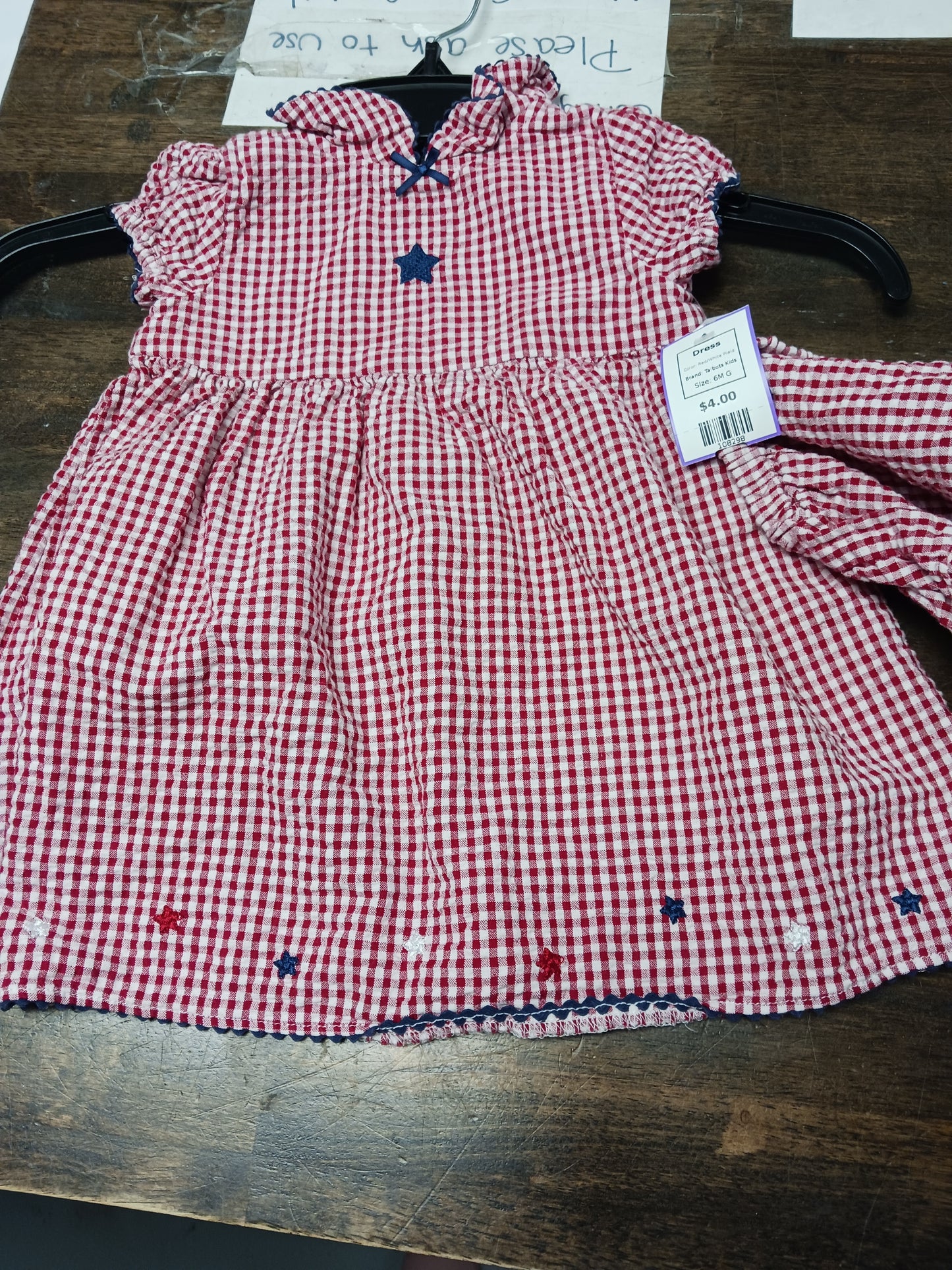 Red/White Plaid Talbots Kids Dress, 6M G