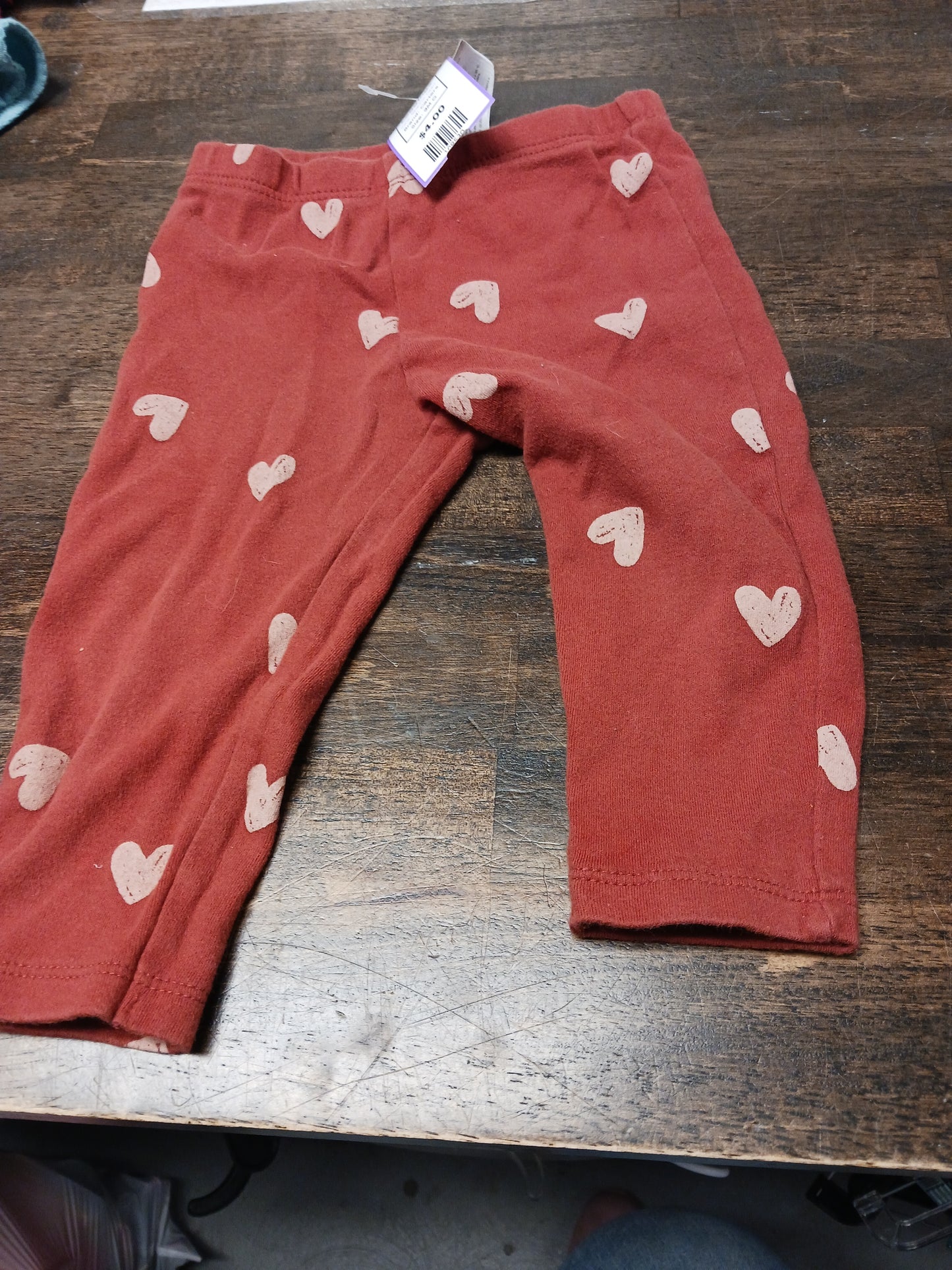 Red/Pink Heart Carters Leggings, 9M G