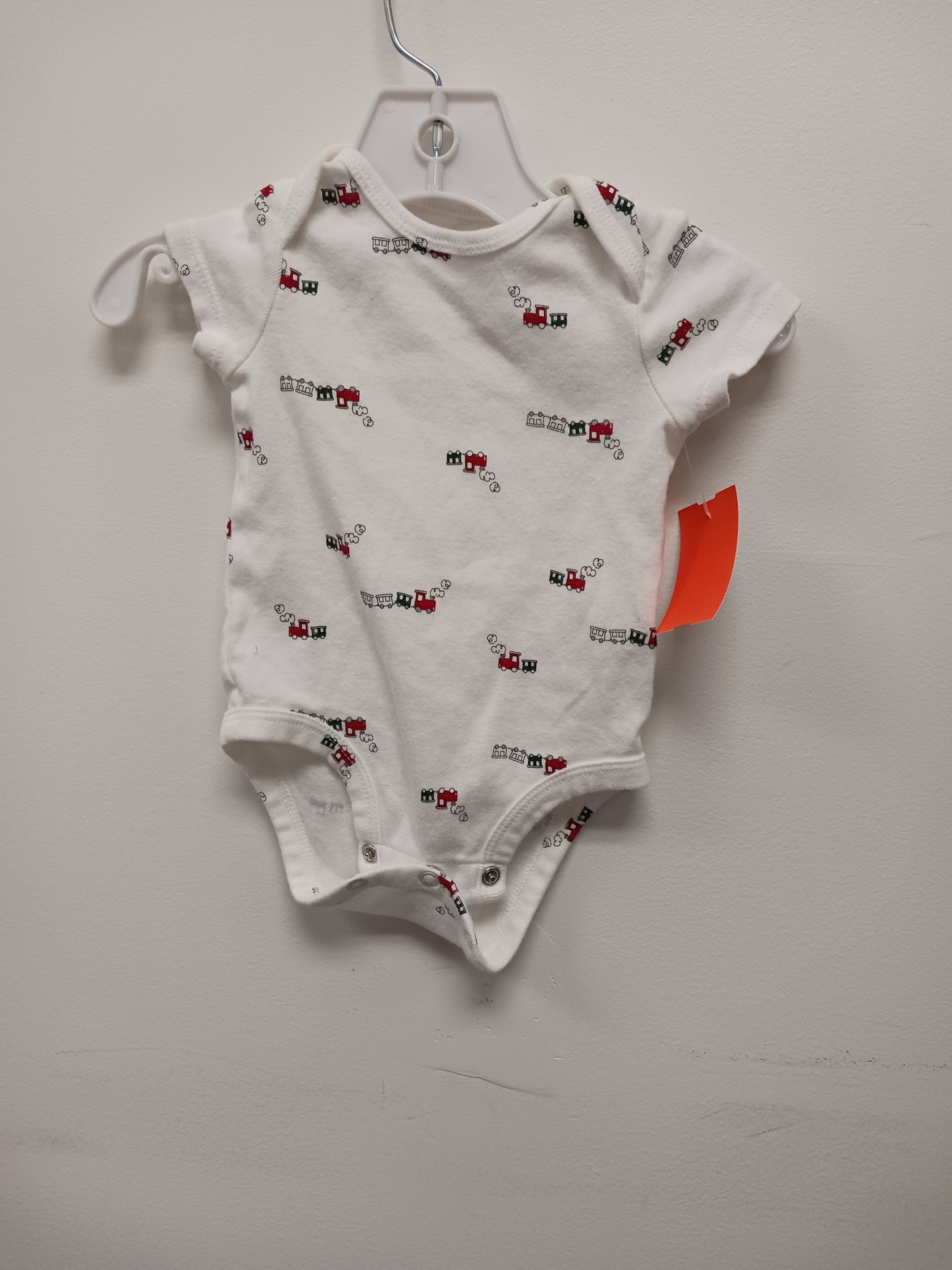 white Carters Train Onesie, 3M B
