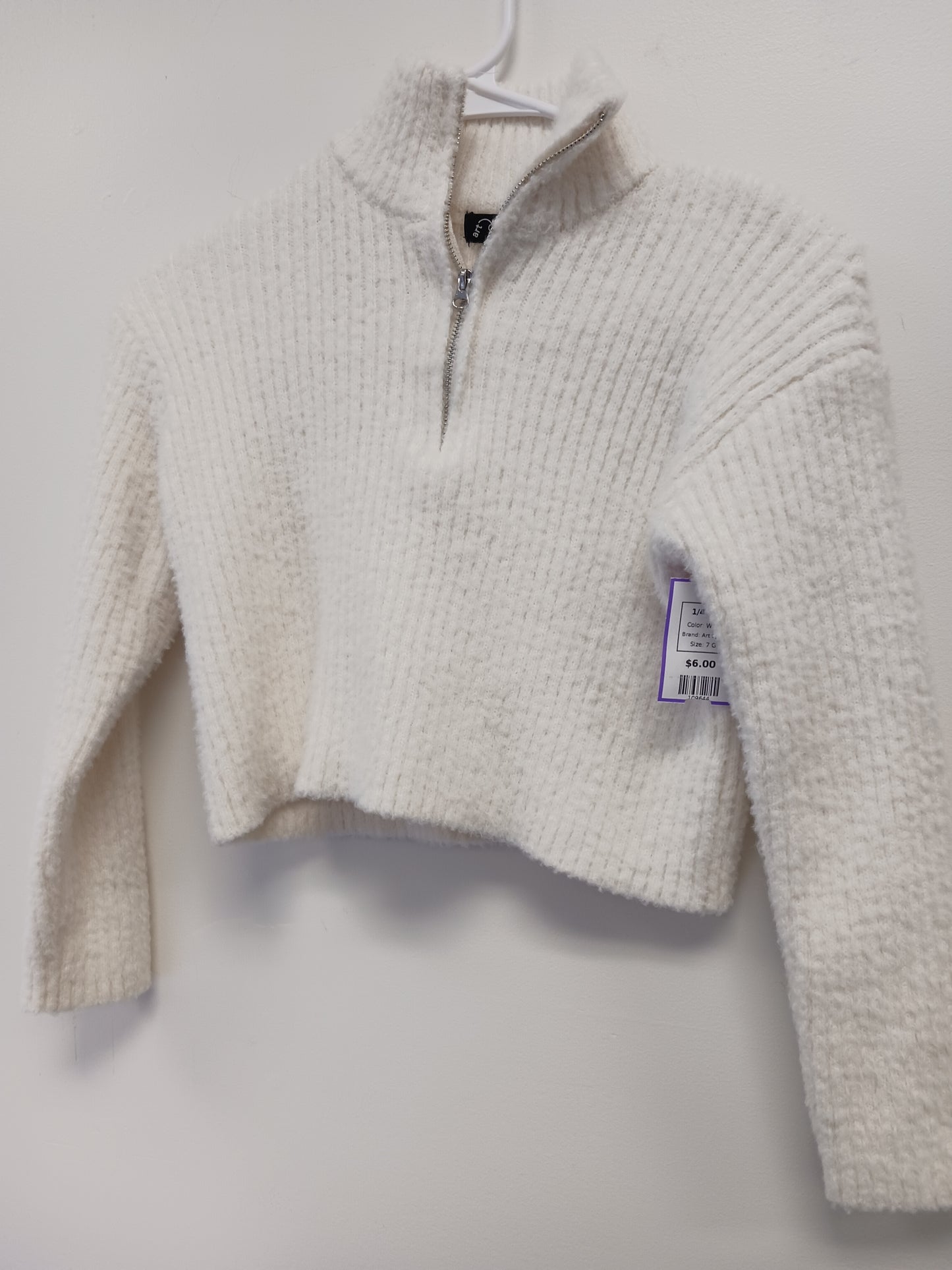 White Art Class 1/4 Zip, 7 G