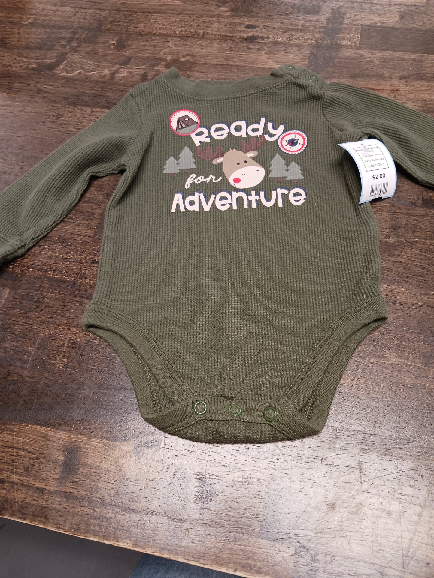 Green Moose Garanimals Longsleeve Onesie, 6-9M B