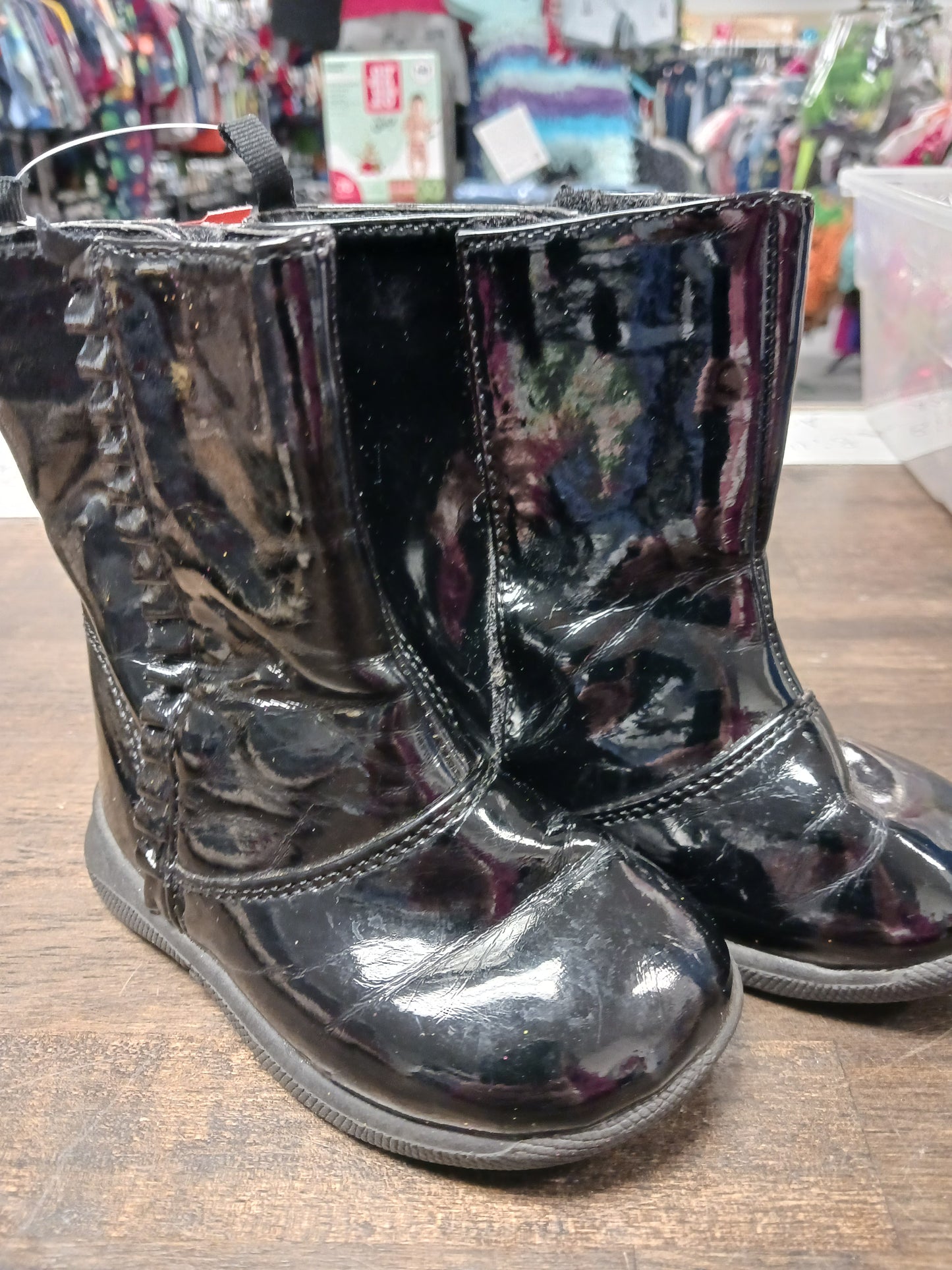 Black Faded Glory Fashion Boots, 5 G