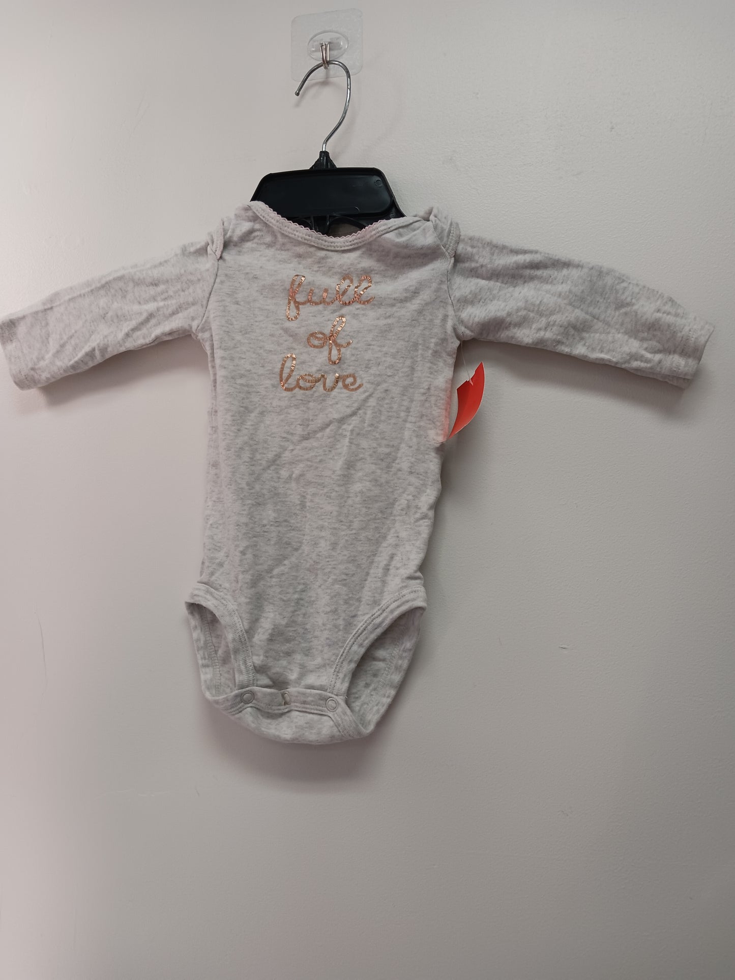 Grey just one you Long Sleeve Full Of Love Onesie, 9M G