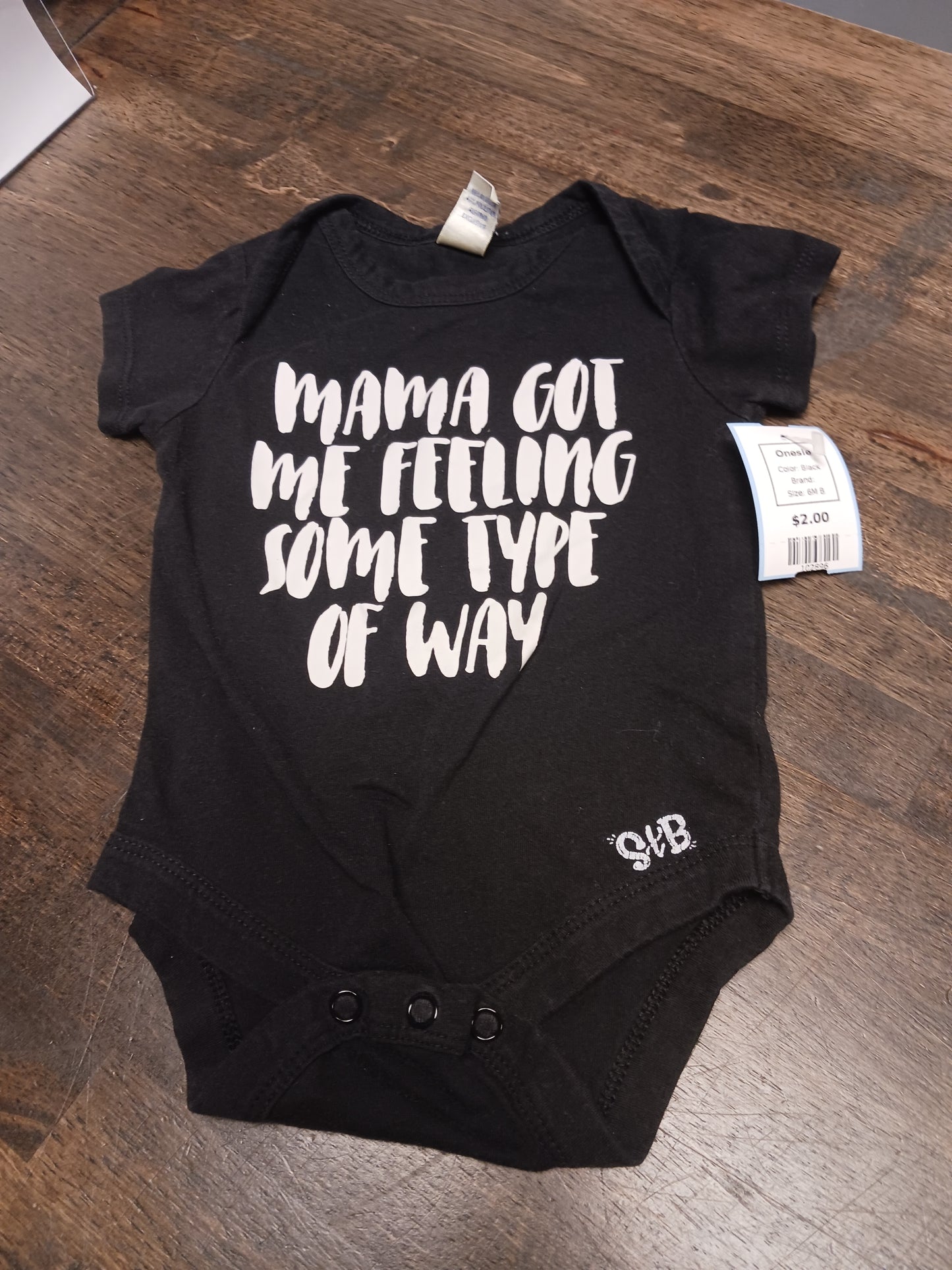 Black Onesie, 6M B