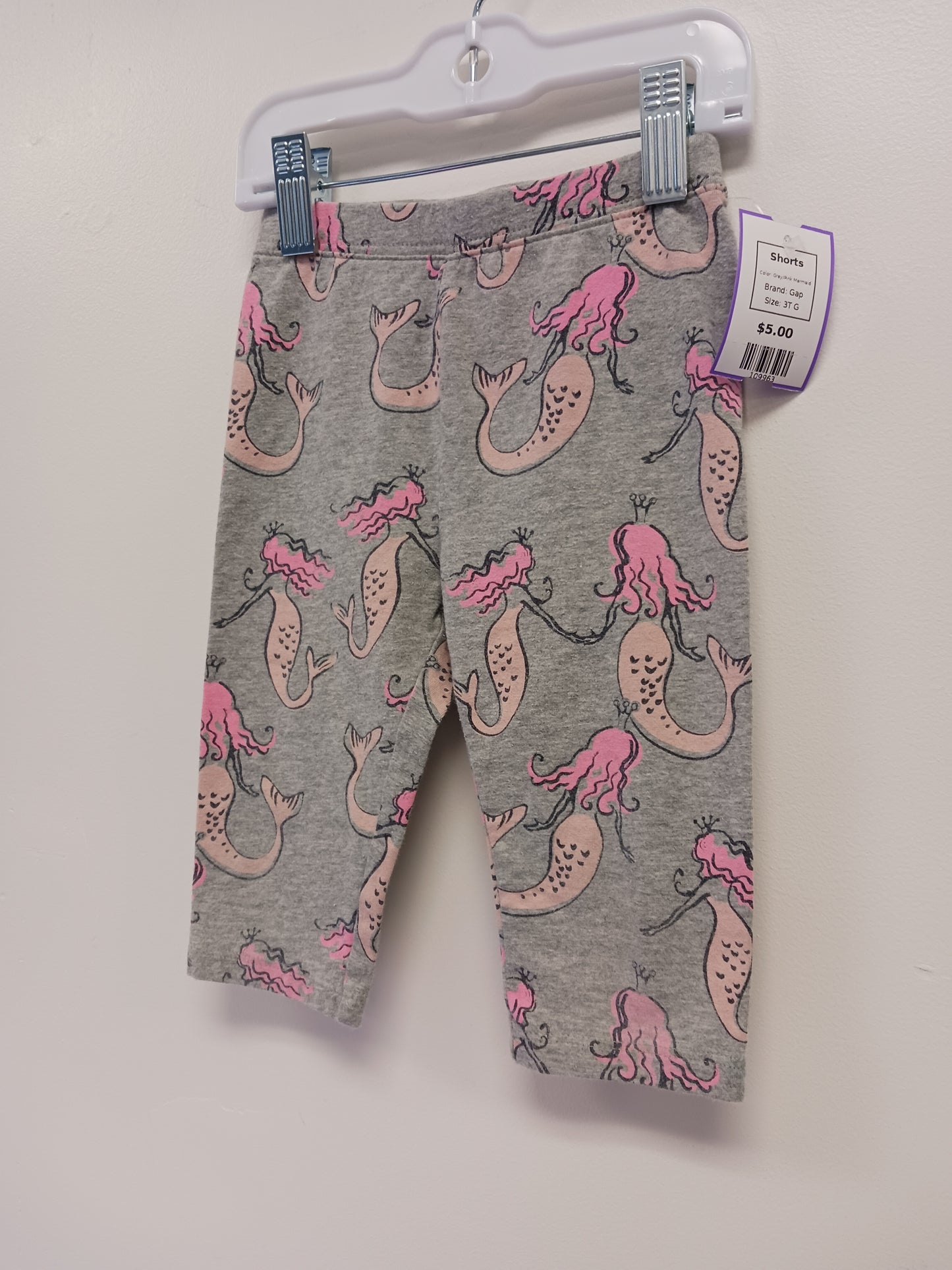 Grey/Pink Mermaid Gap Shorts, 3T G