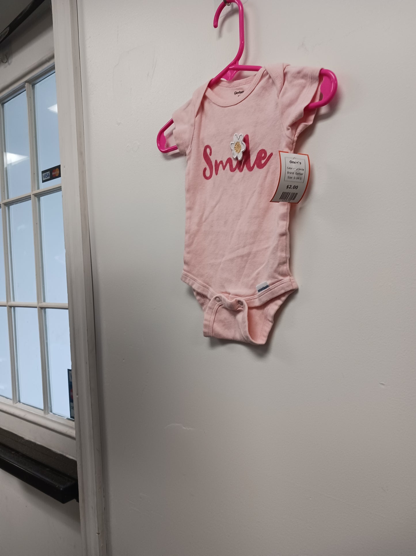 Pink Smile Gerber Onesie, 0-3M G