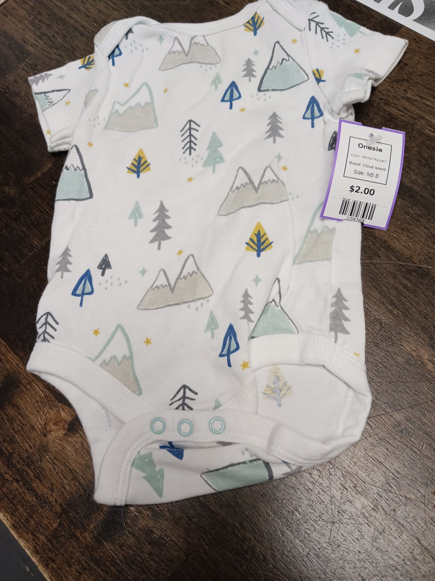 White Moutain Cloud island Onesie, NB B