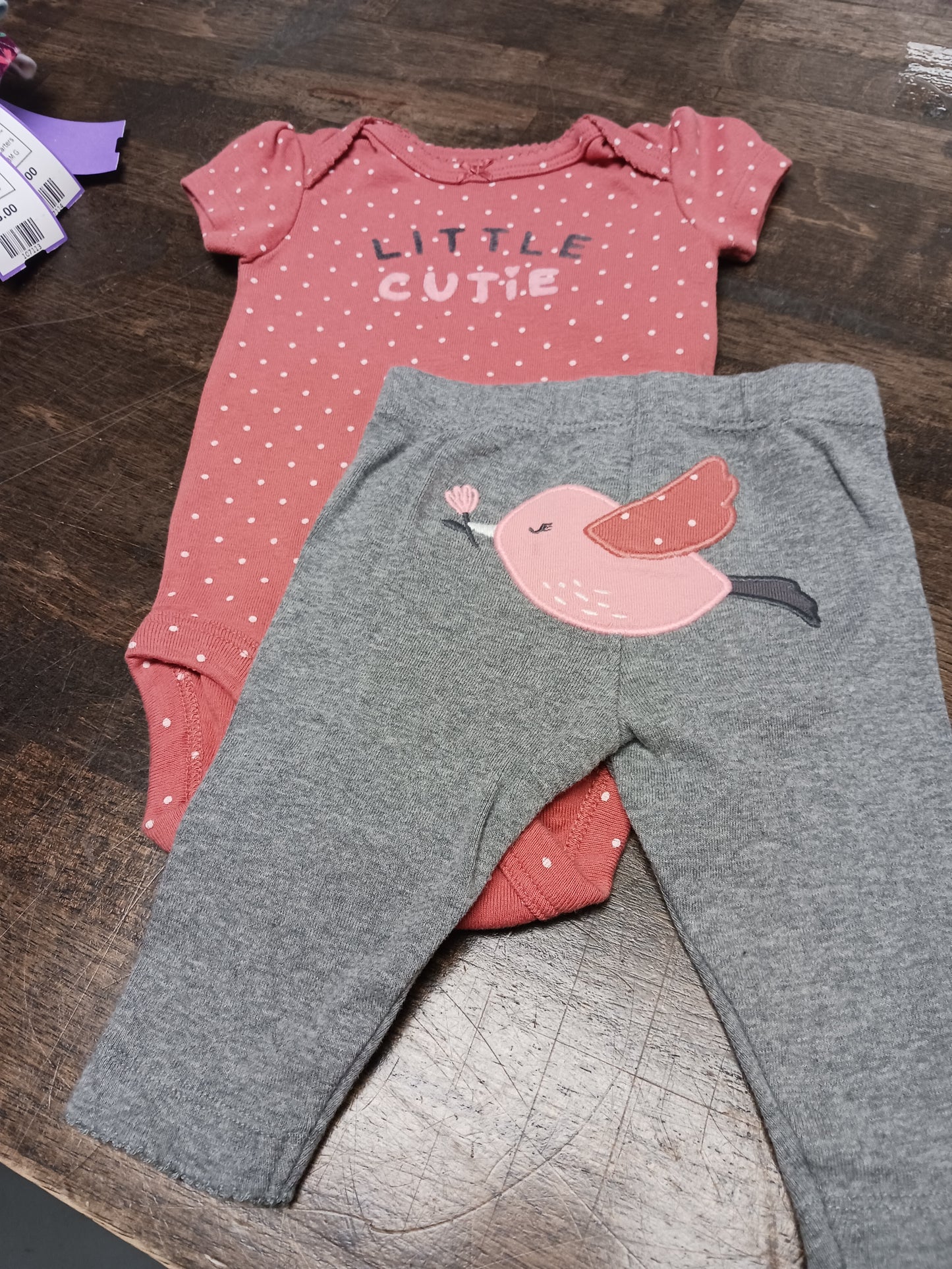 Pink/Grey Little Cutie Carters Outfit, 3M G