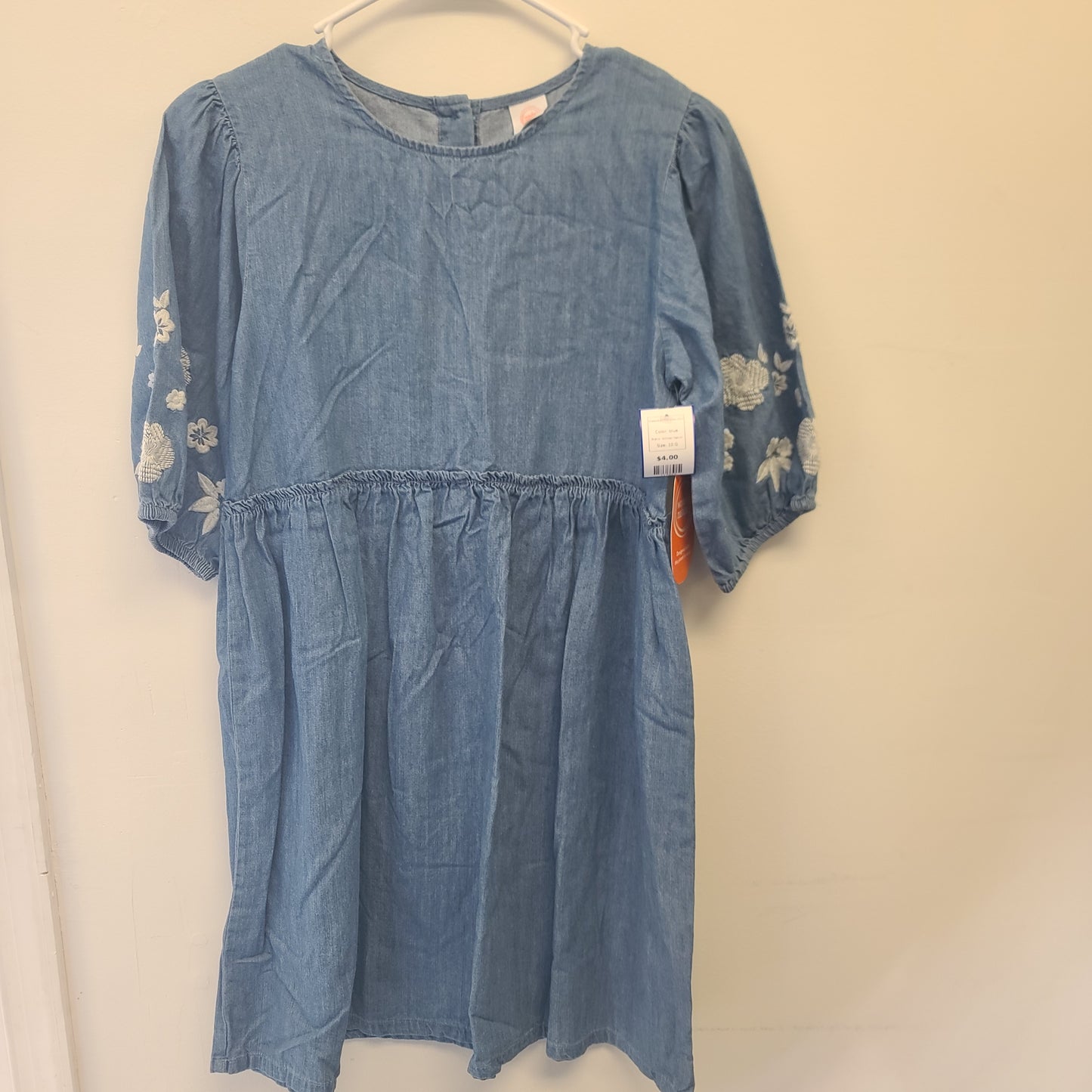 blue Wonder Nation Flowered Sleeved Dress 10/12, 10 G